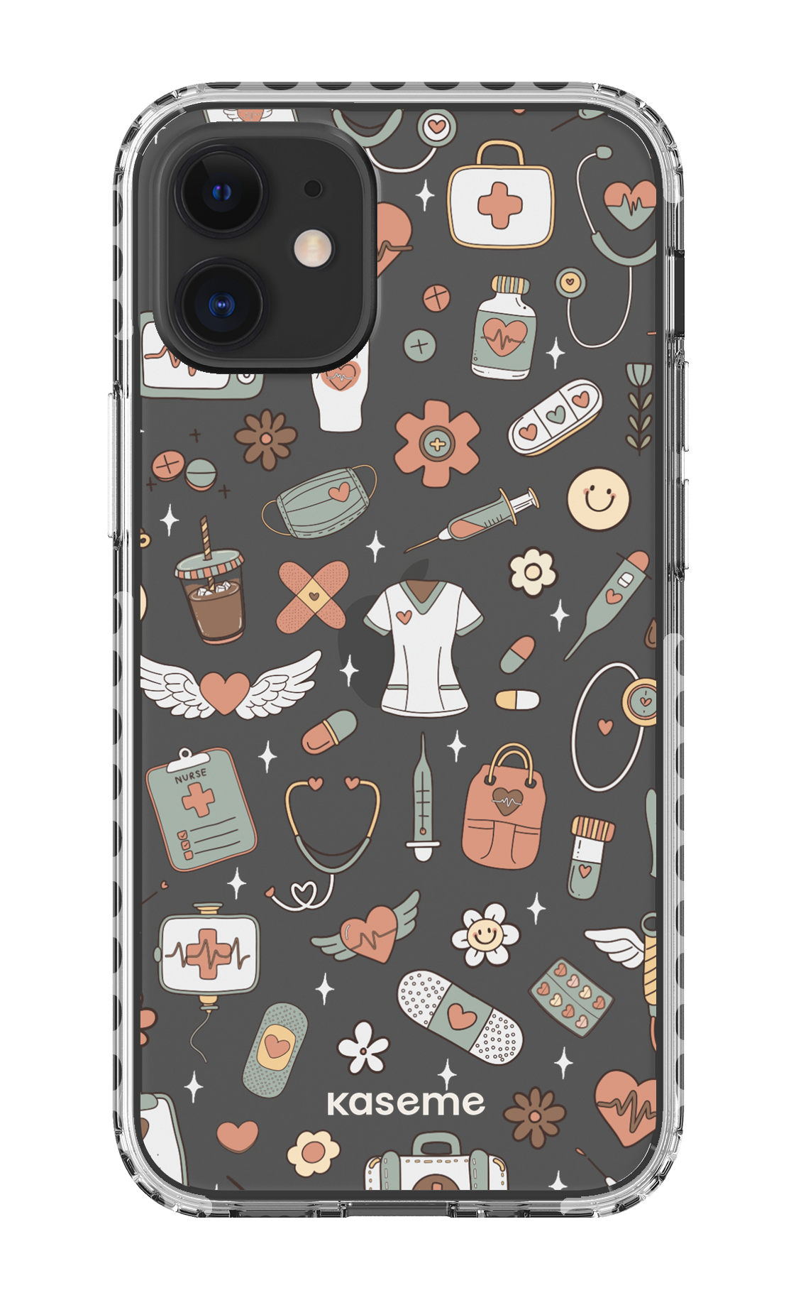 iPhone 12 Mini Clear Case - White Code Clear Case -