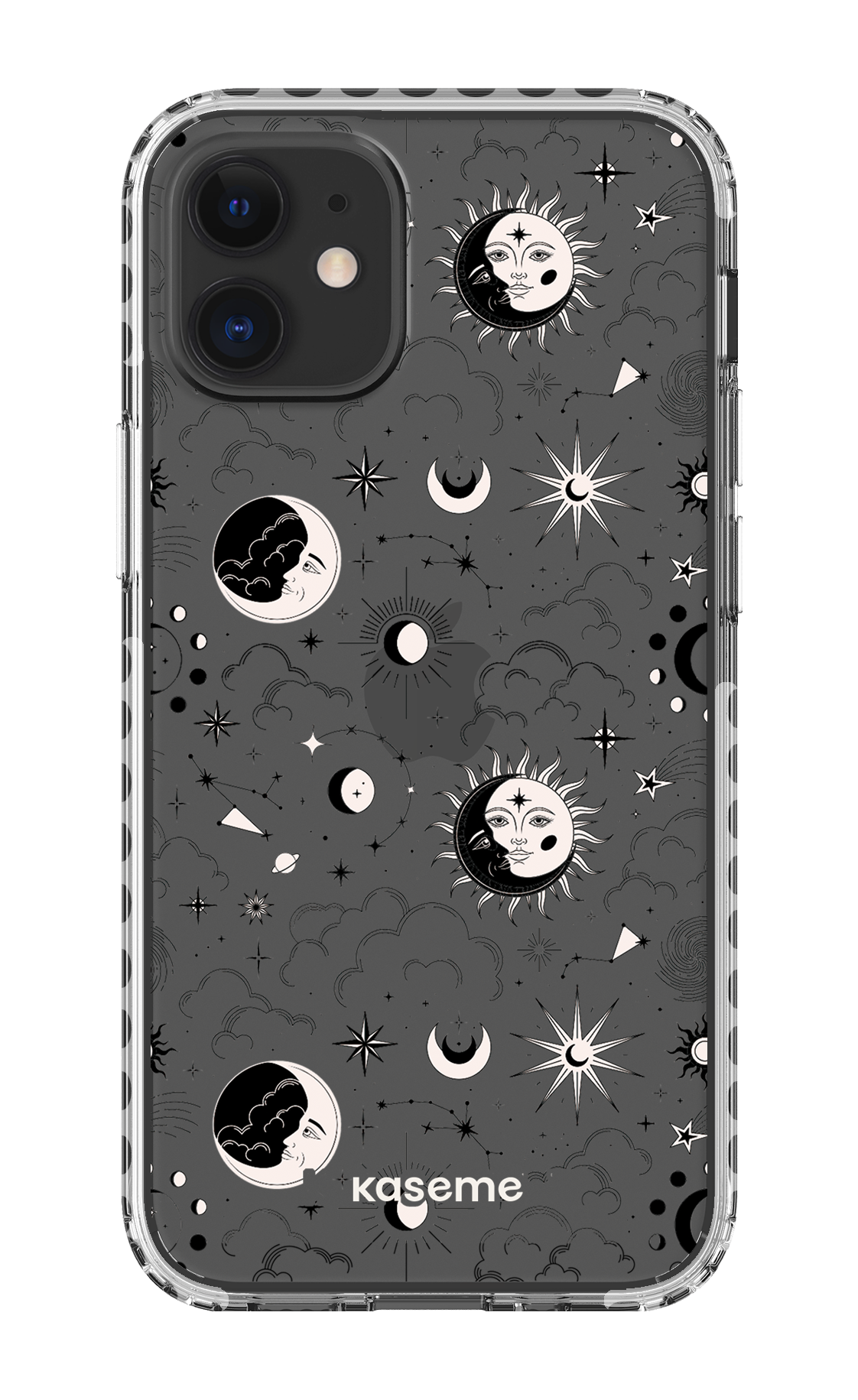 iPhone 12 Mini Clear Case - White Milky Way Black Clear Case -