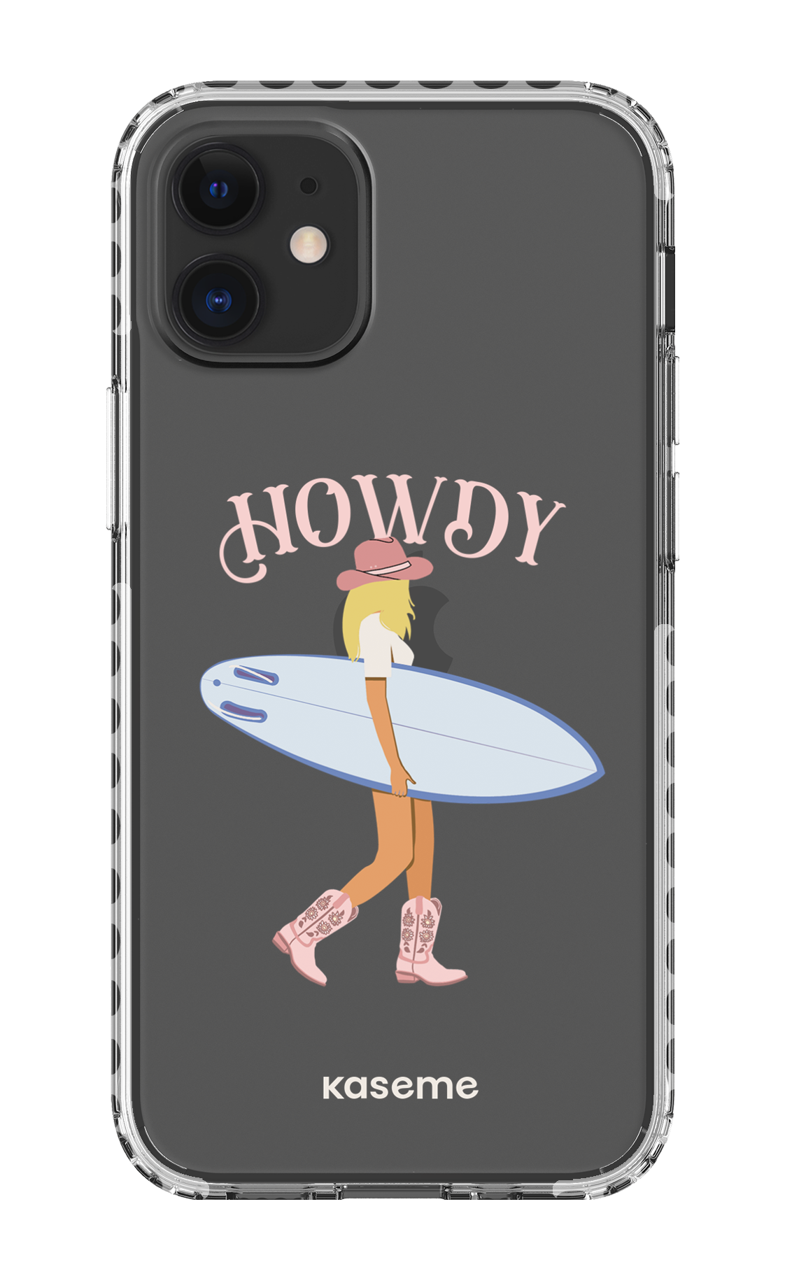 iPhone 12 Mini Clear Case - White Westsea Pink Clear Case -