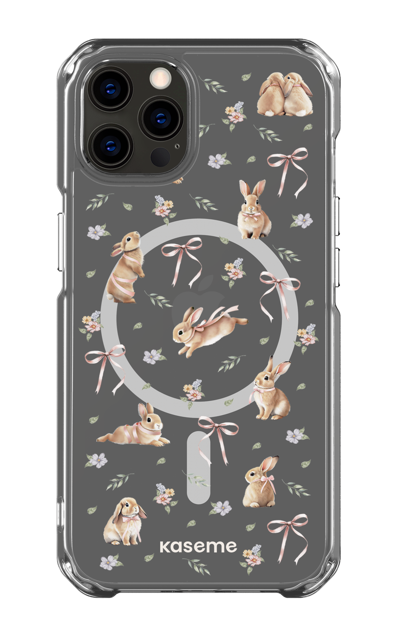 iPhone 12 Pro Clear Case - Magsafe Bunny Bloom Clear Case -