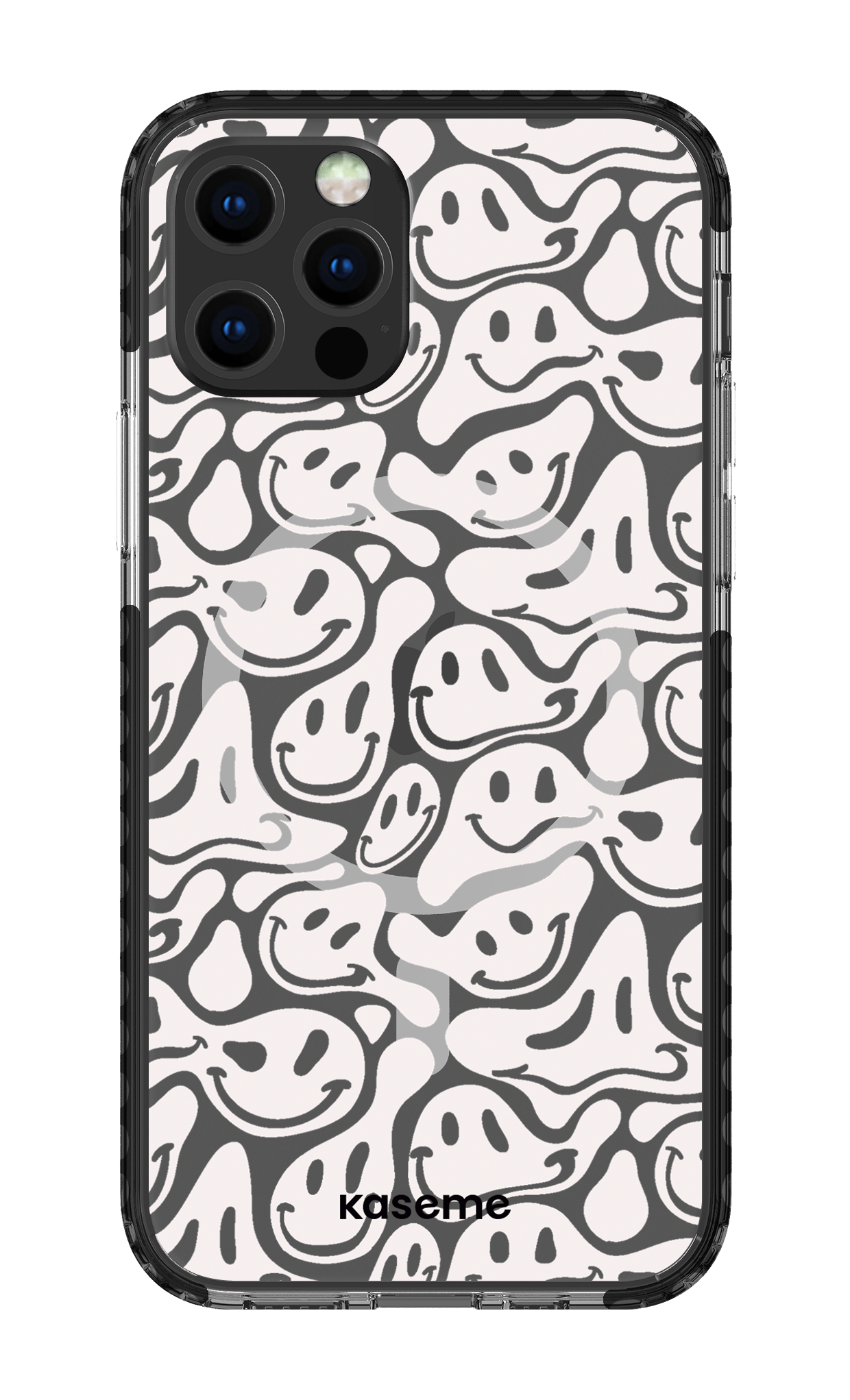 iPhone 12 Pro Clear Case Magsafe - Black Dystopia Clear Case -