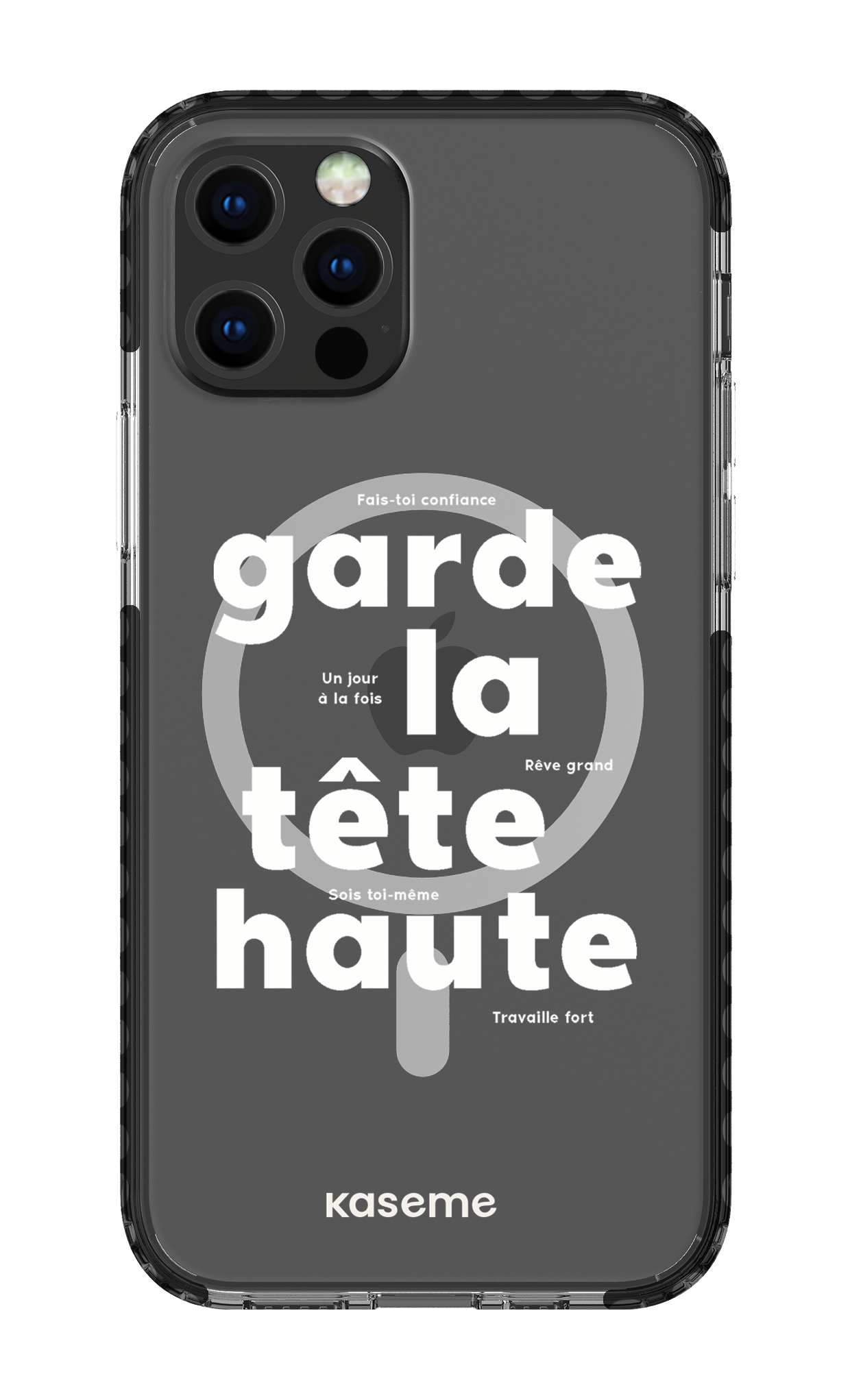 iPhone 12 Pro Clear Case Magsafe - Black État d'esprit Clear Case -