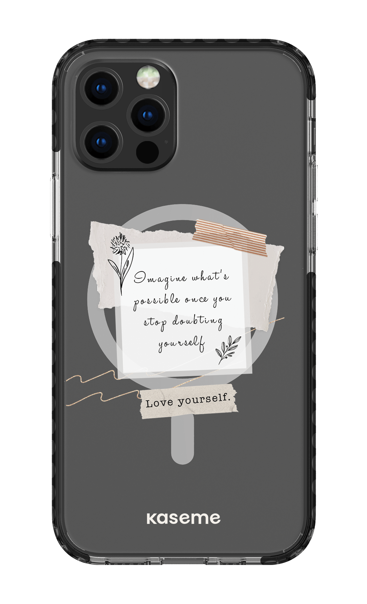 iPhone 12 Pro Clear Case Magsafe - Black Faith Clear Case -