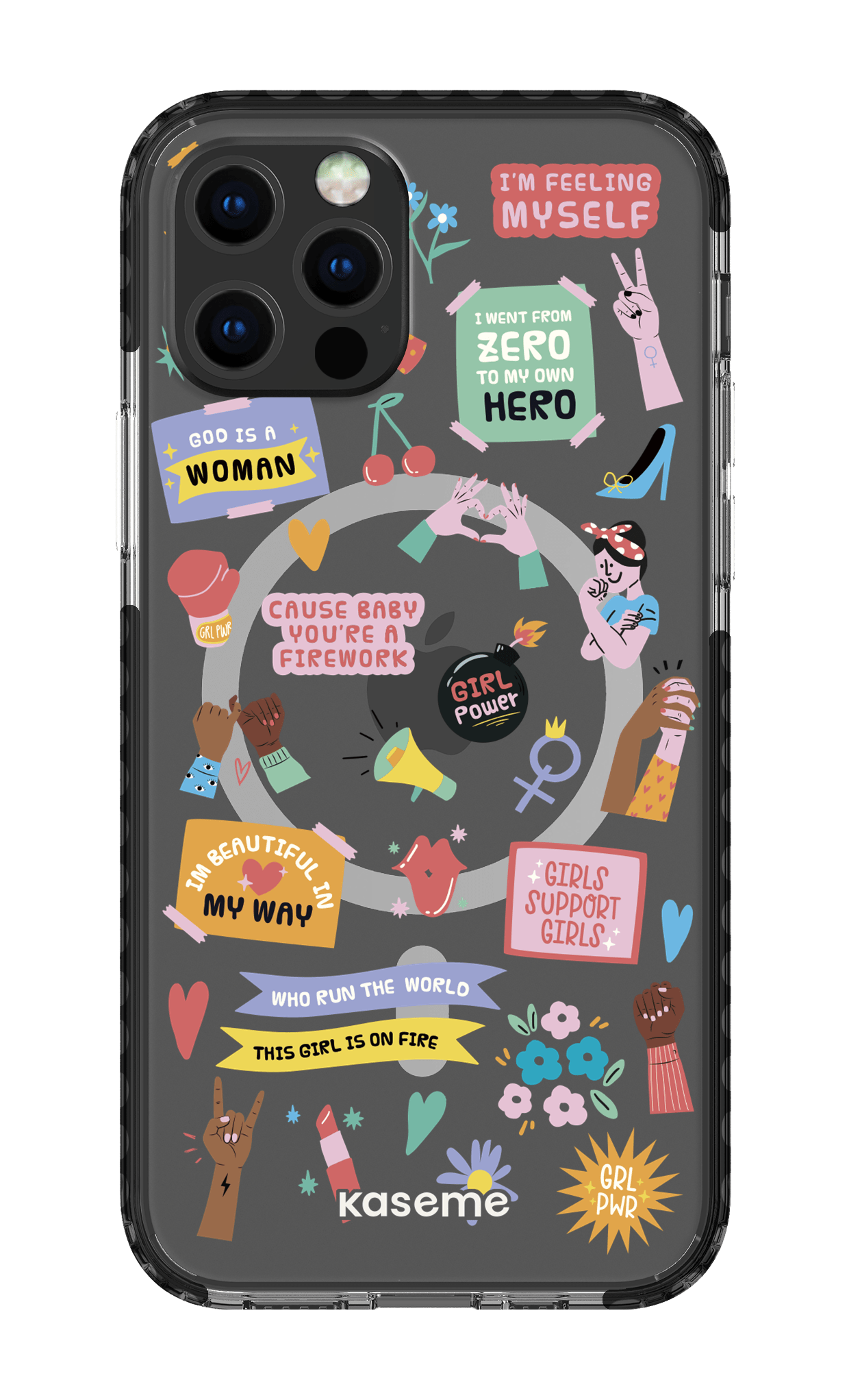 iPhone 12 Pro Clear Case Magsafe - Black Girl Boss Clear Case -