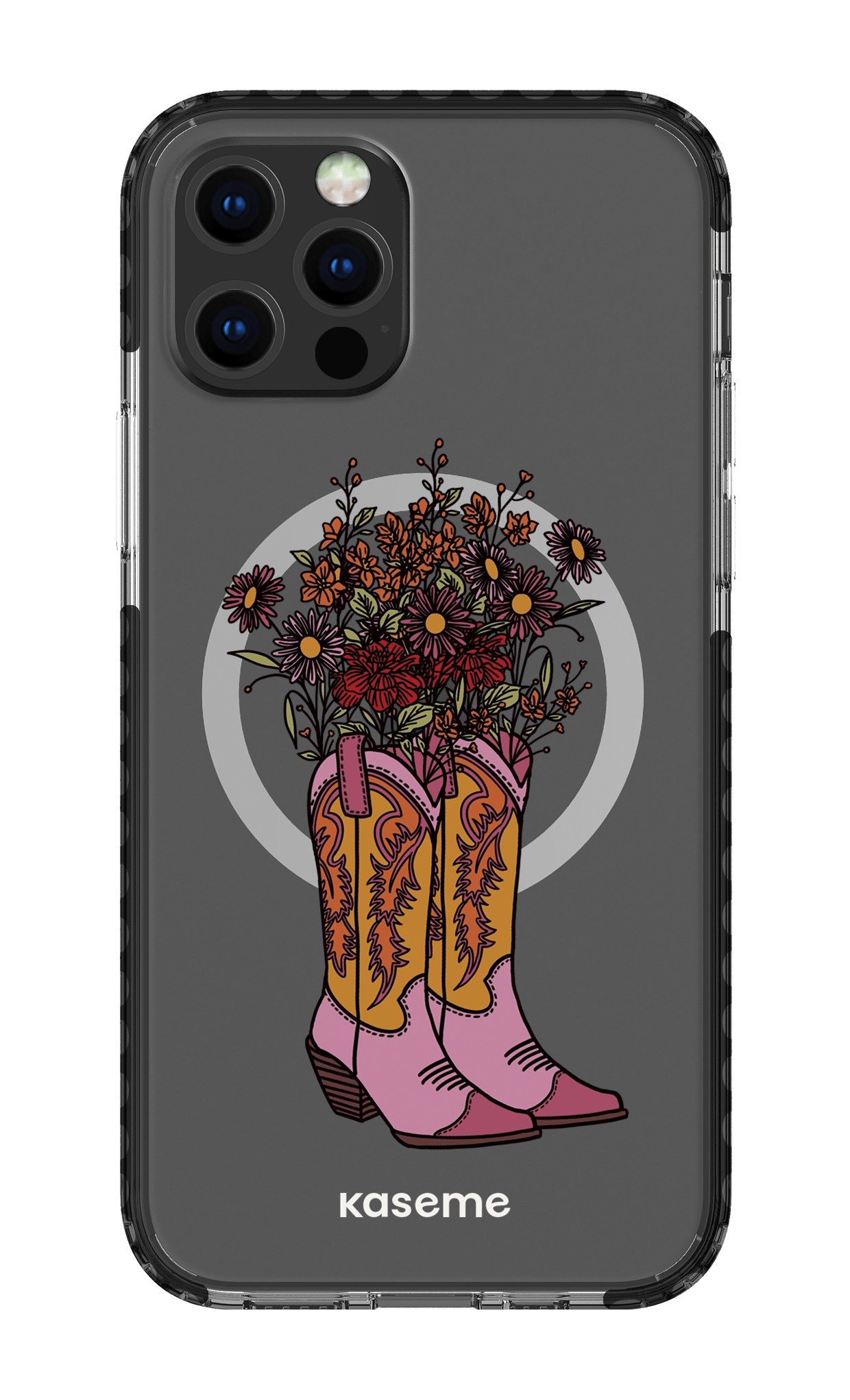 iPhone 12 Pro Clear Case Magsafe - Black Howdy Clear Case -