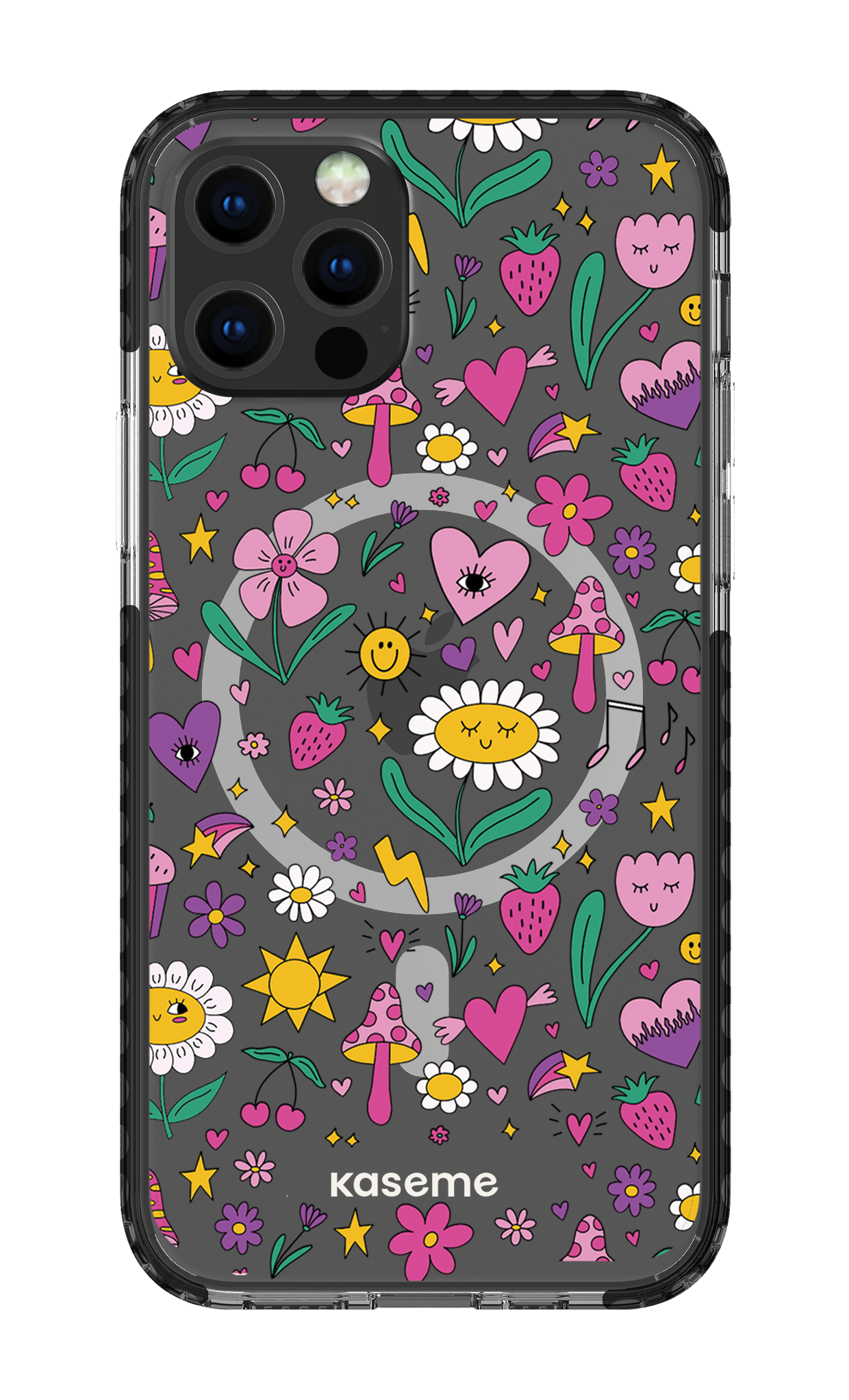 iPhone 12 Pro Clear Case Magsafe - Black Hypnotize Clear Case -