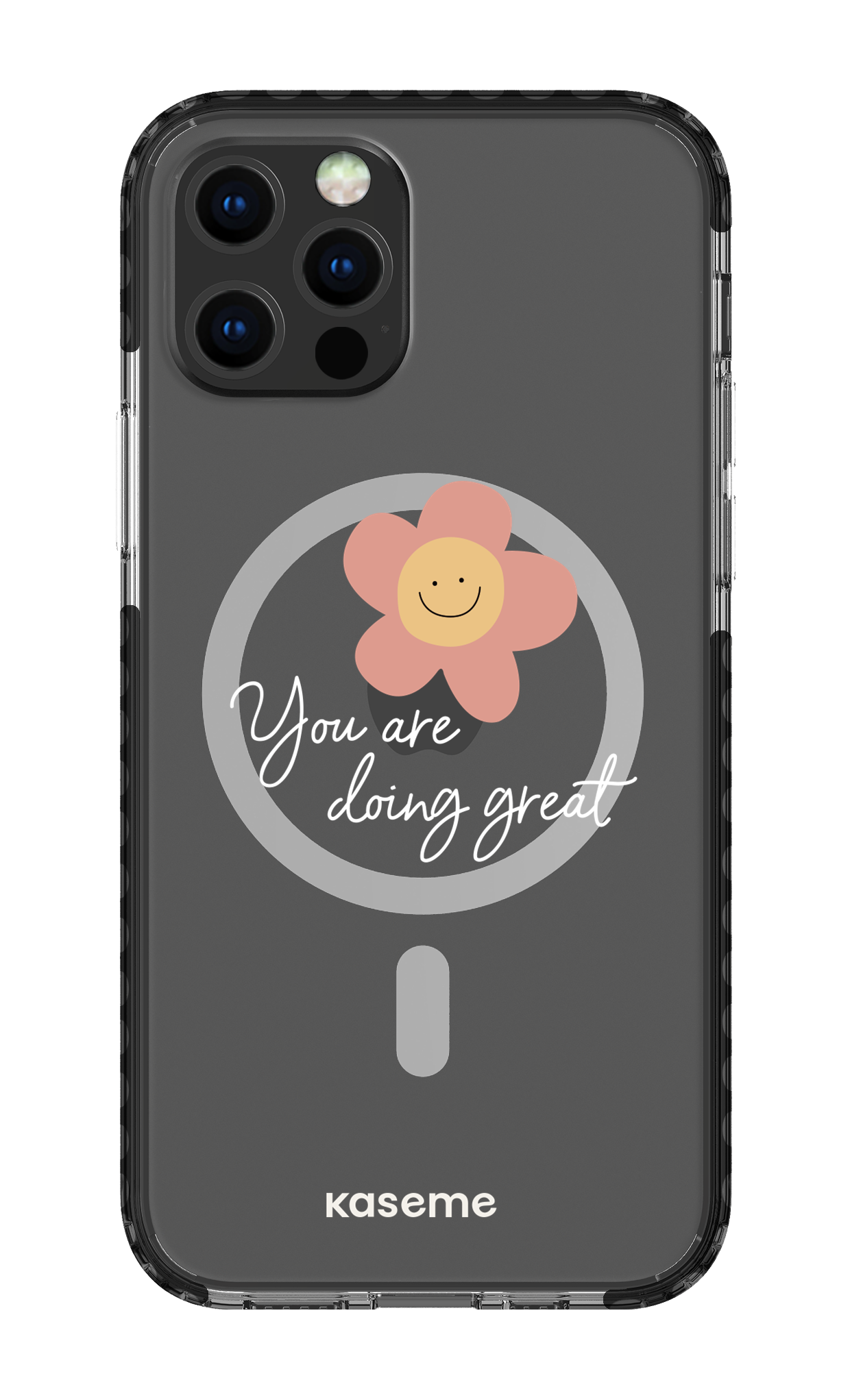 iPhone 12 Pro Clear Case Magsafe - Black Keep going Clear Case -