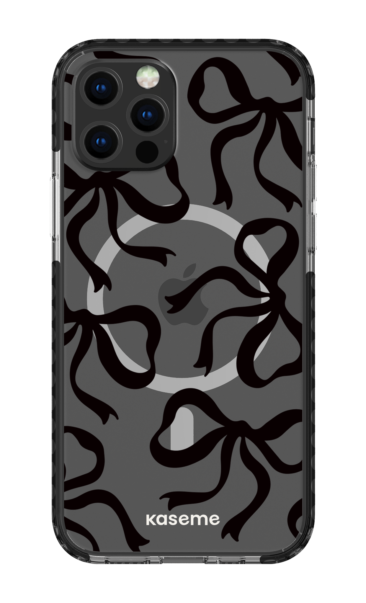 iPhone 12 Pro Clear Case Magsafe - Black Lace Black Clear Case -