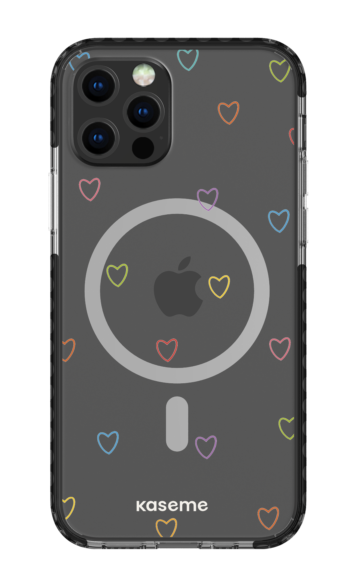 iPhone 12 Pro Clear Case Magsafe - Black Love Wins Clear Case -