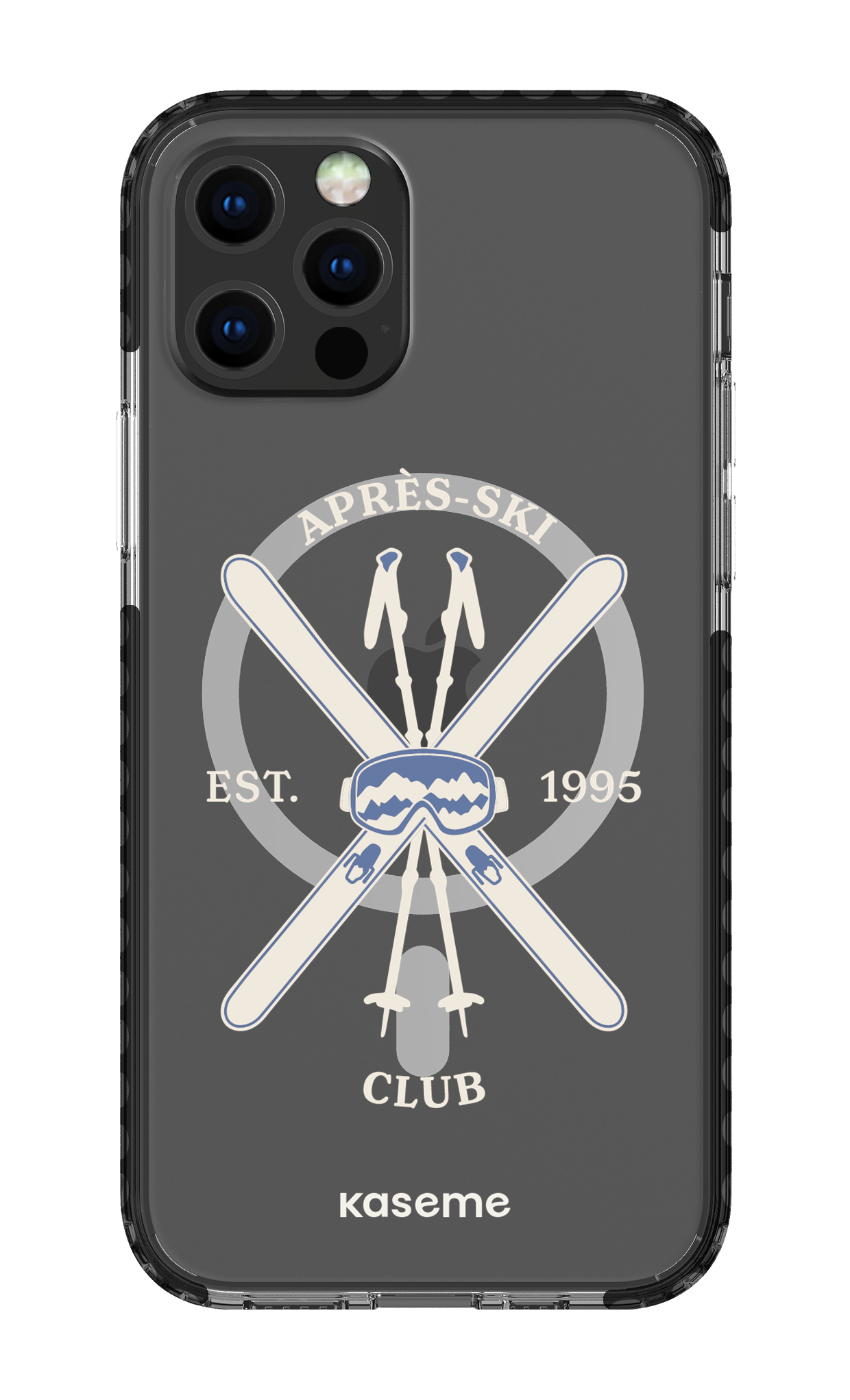 iPhone 12 Pro Clear Case Magsafe - Black Off-Track Clear Case -