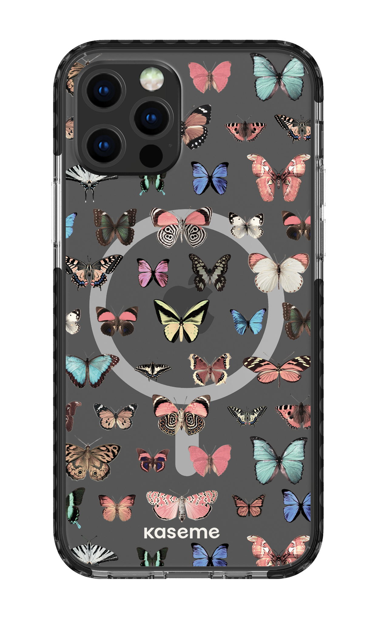 iPhone 12 Pro Clear Case Magsafe - Black Paloma clear case -