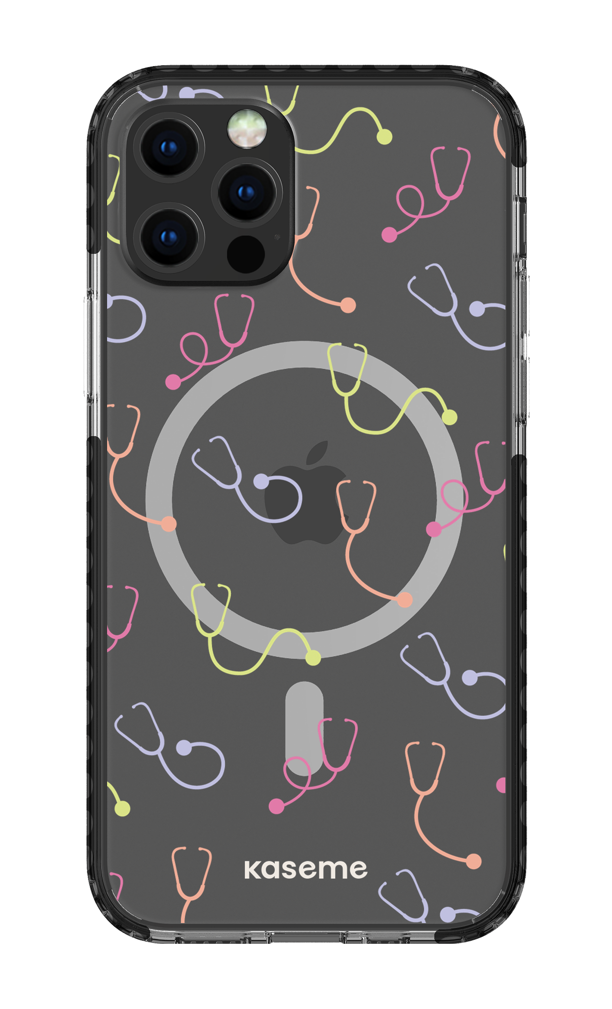 iPhone 12 Pro Clear Case Magsafe - Black Pulse Clear Case -