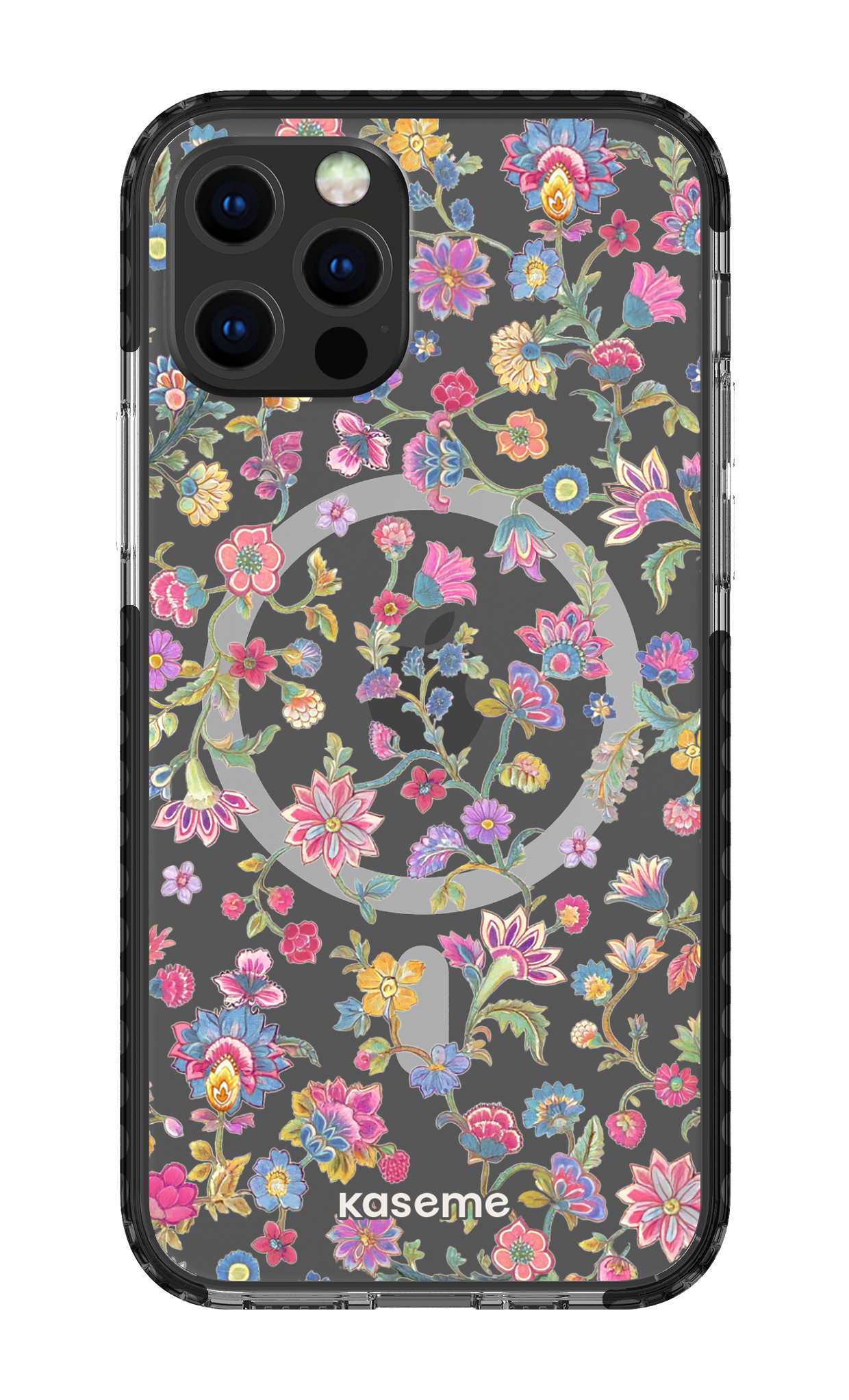 iPhone 12 Pro Clear Case Magsafe - Black Secret Garden Clear Case -