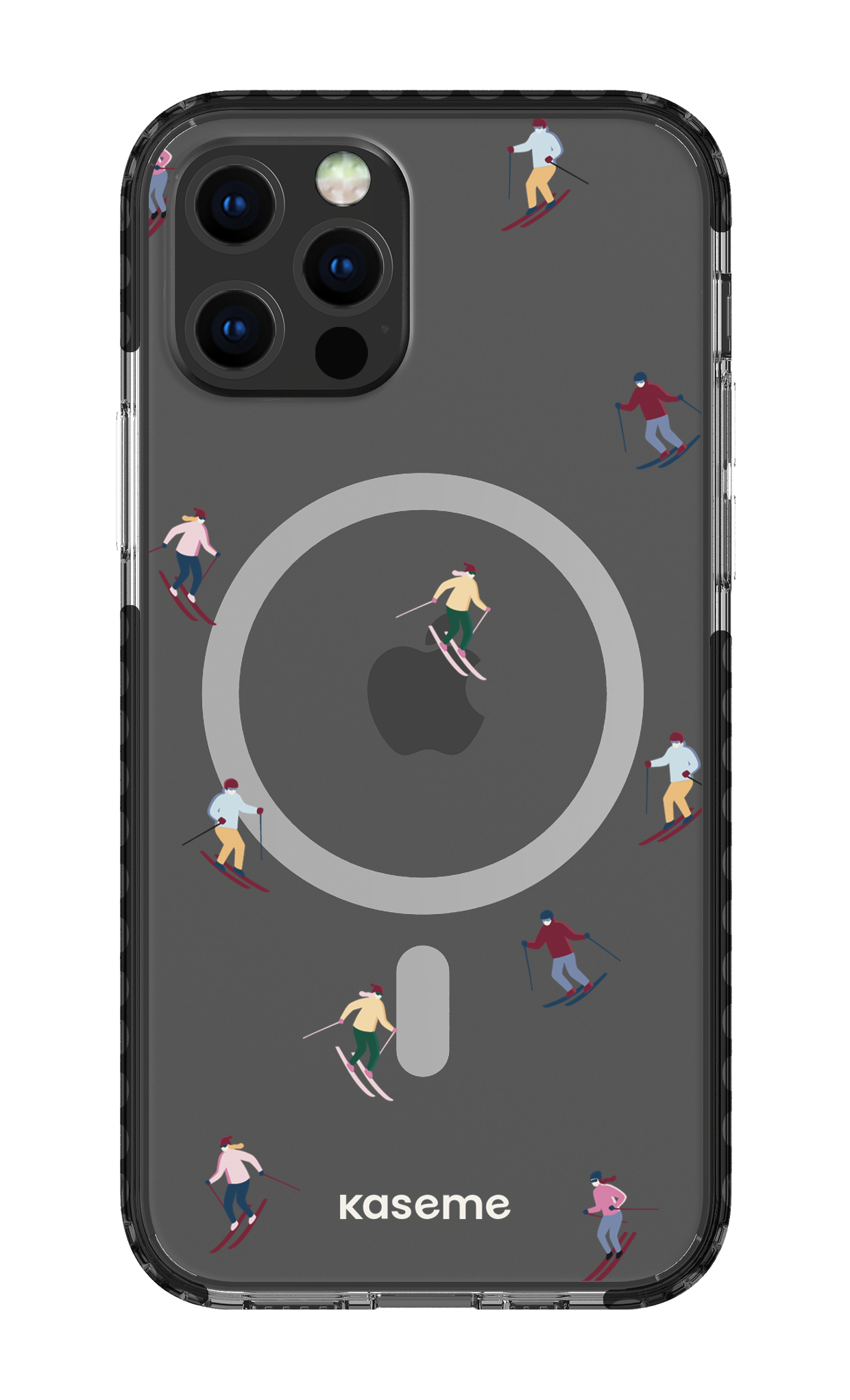 iPhone 12 Pro Clear Case Magsafe - Black Slope Clear Case -