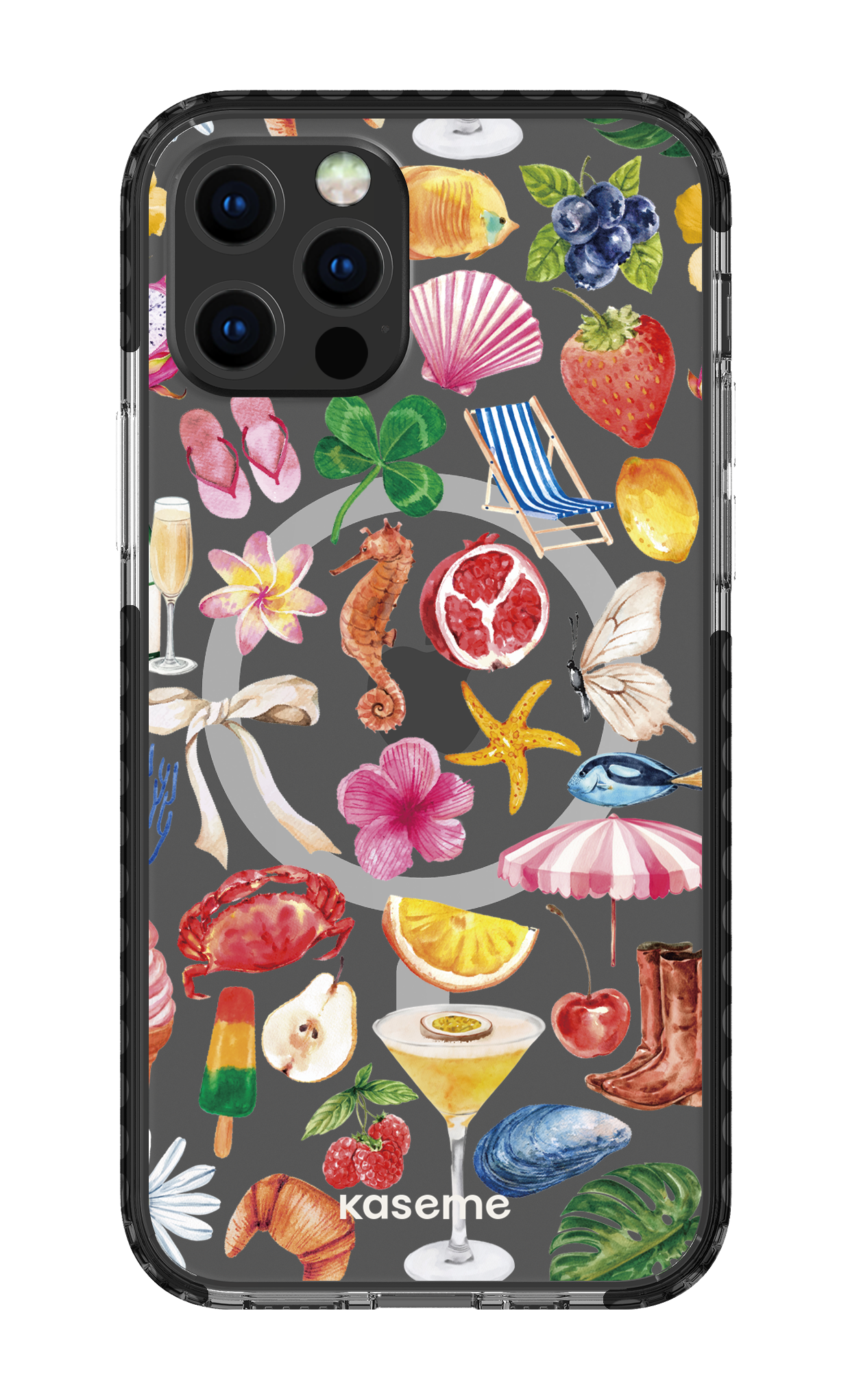 iPhone 12 Pro Clear Case Magsafe - Black St-Tropez Clear Case -