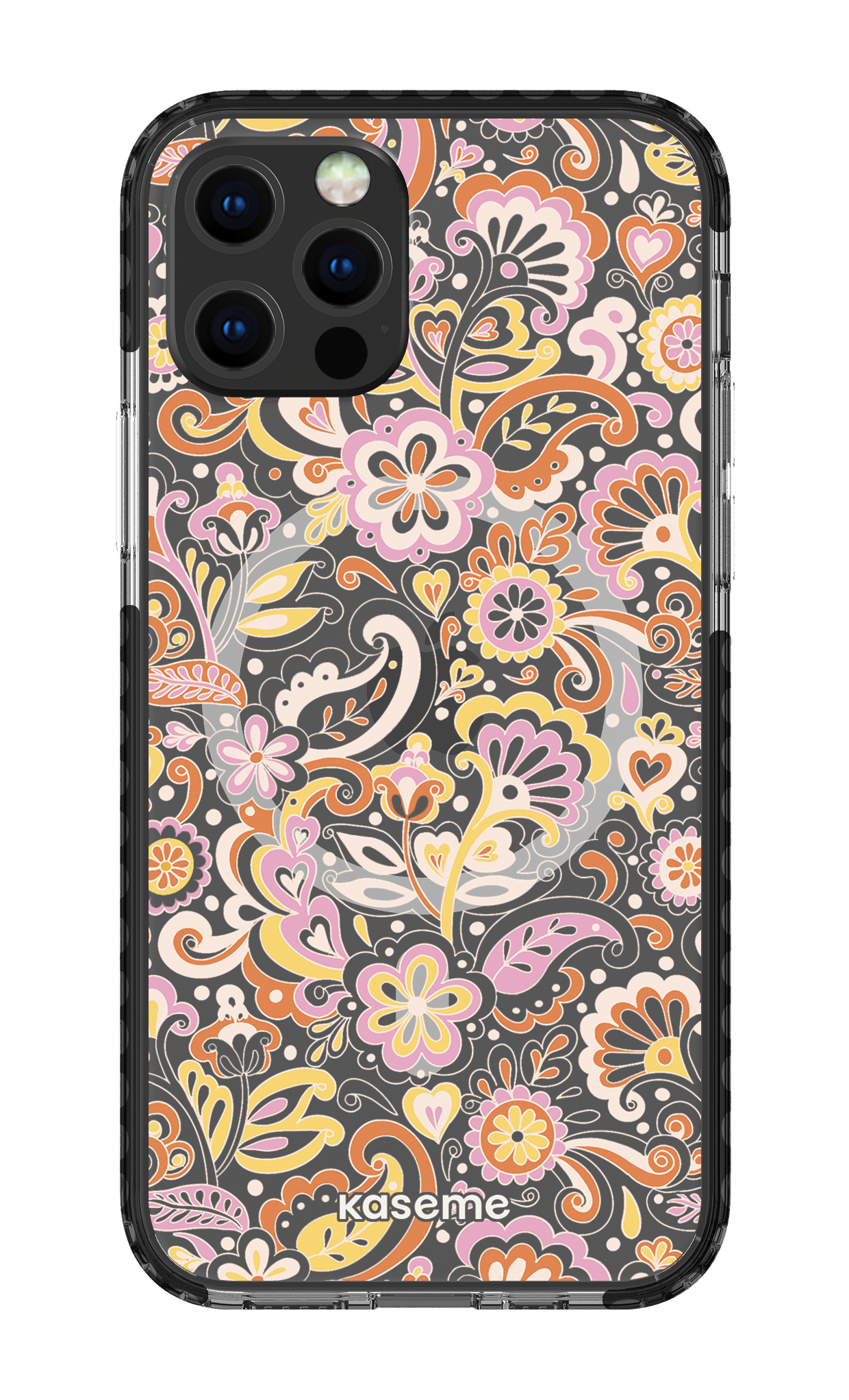 iPhone 12 Pro Clear Case Magsafe - Black Sunbathe Clear Case -