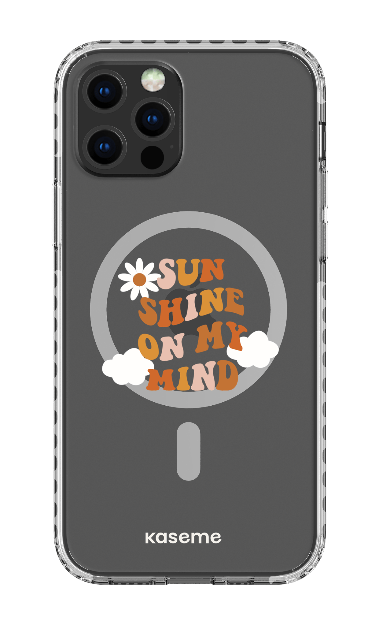 iPhone 12 Pro Clear Case Magsafe - White Cheerful Clear Case -