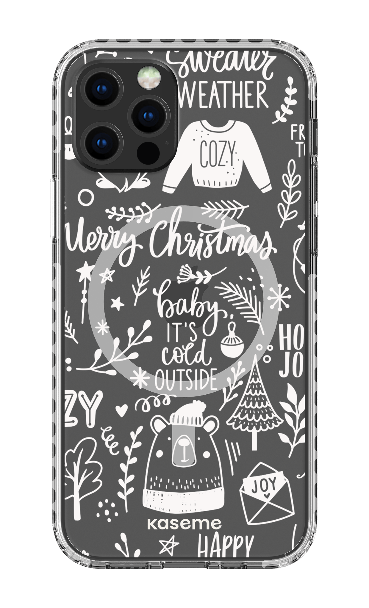 iPhone 12 Pro Clear Case Magsafe - White Cold Nights Clear Case -