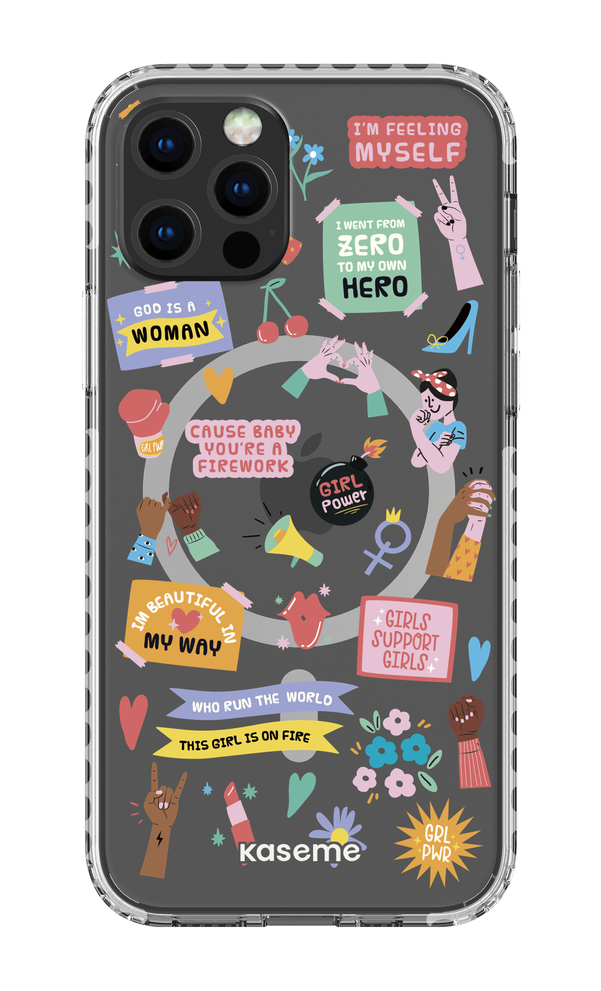 iPhone 12 Pro Clear Case Magsafe - White Girl Boss Clear Case -