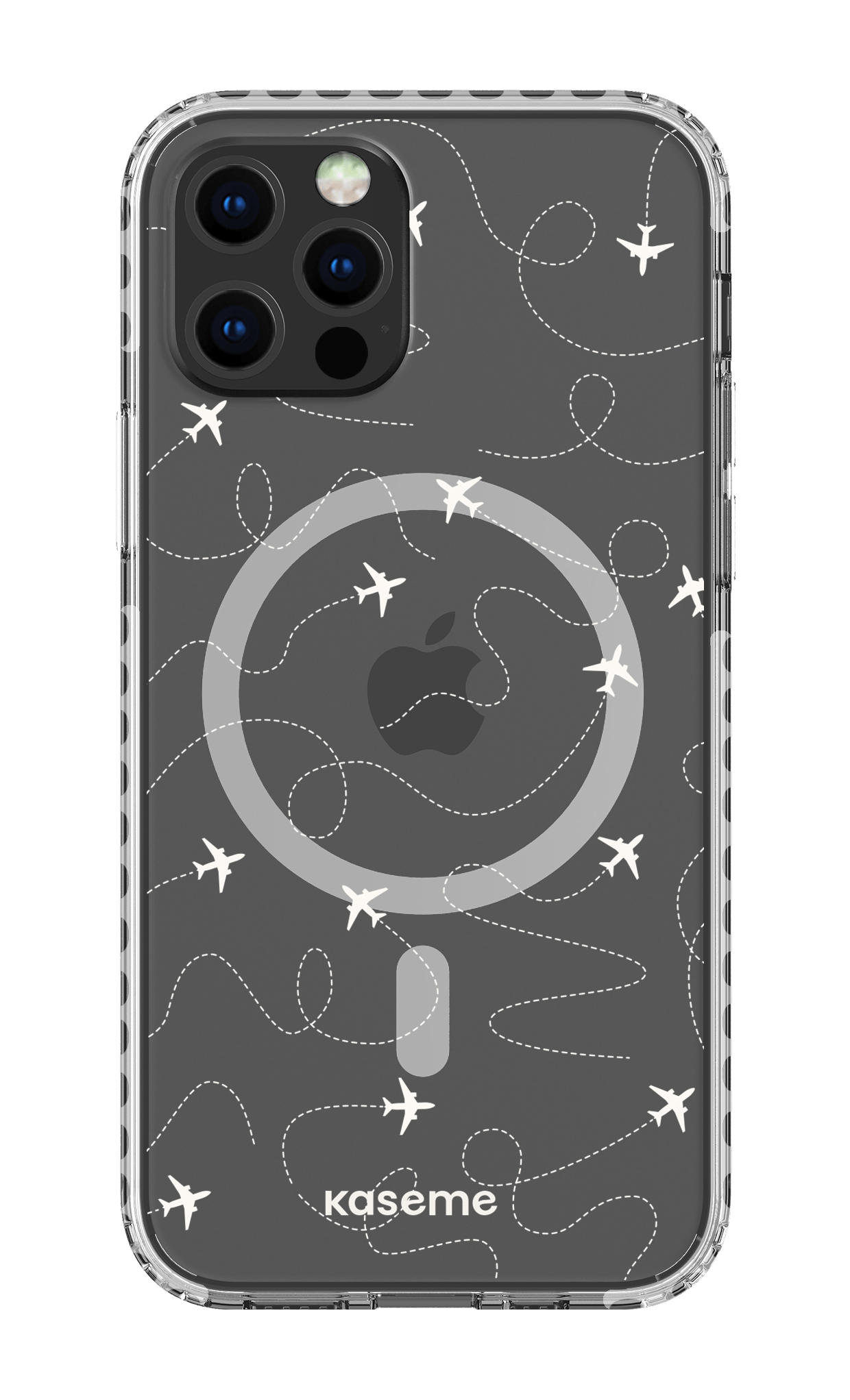 iPhone 12 Pro Clear Case Magsafe - White Globetrotter Clear Case -
