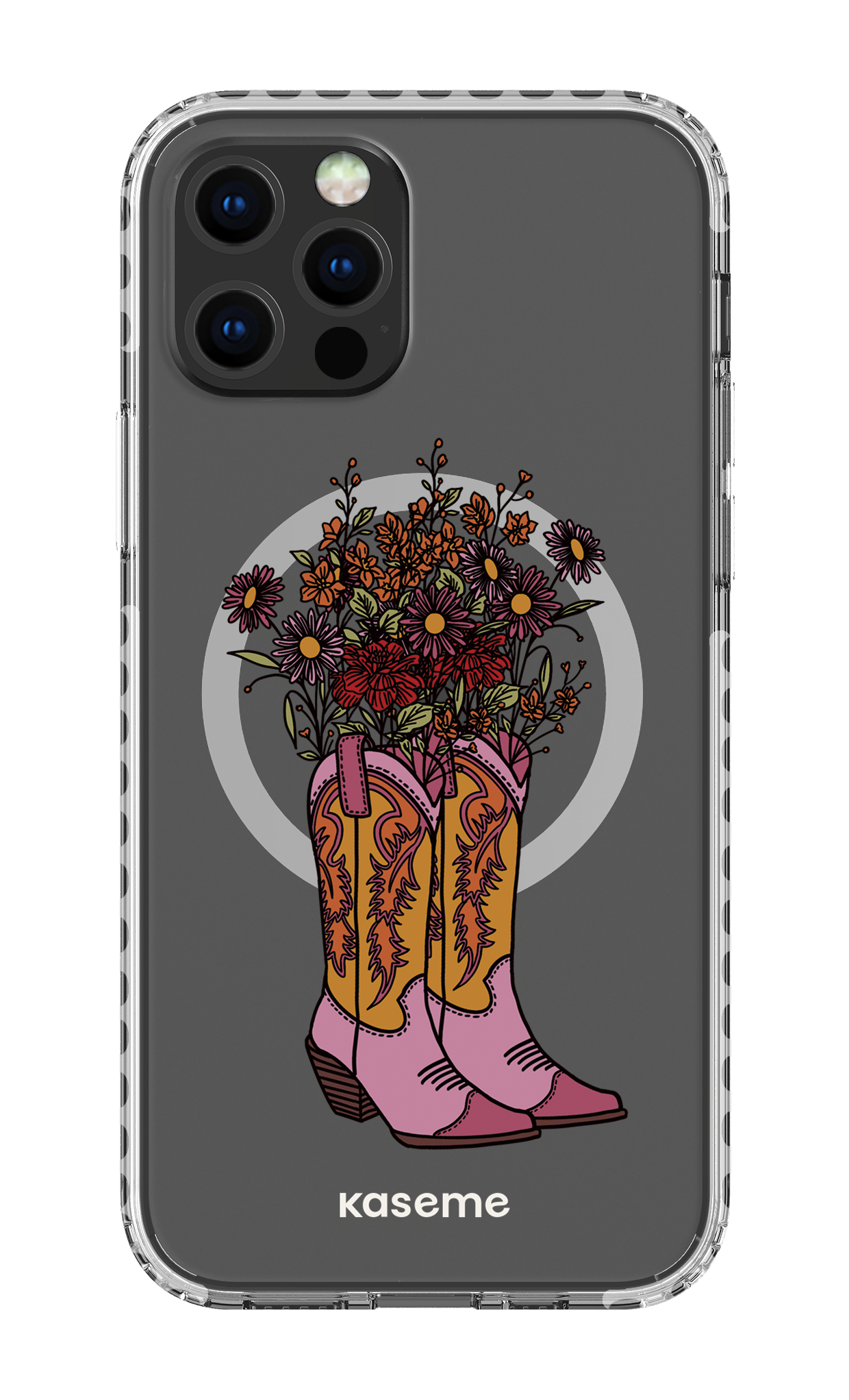 iPhone 12 Pro Clear Case Magsafe - White Howdy Clear Case -