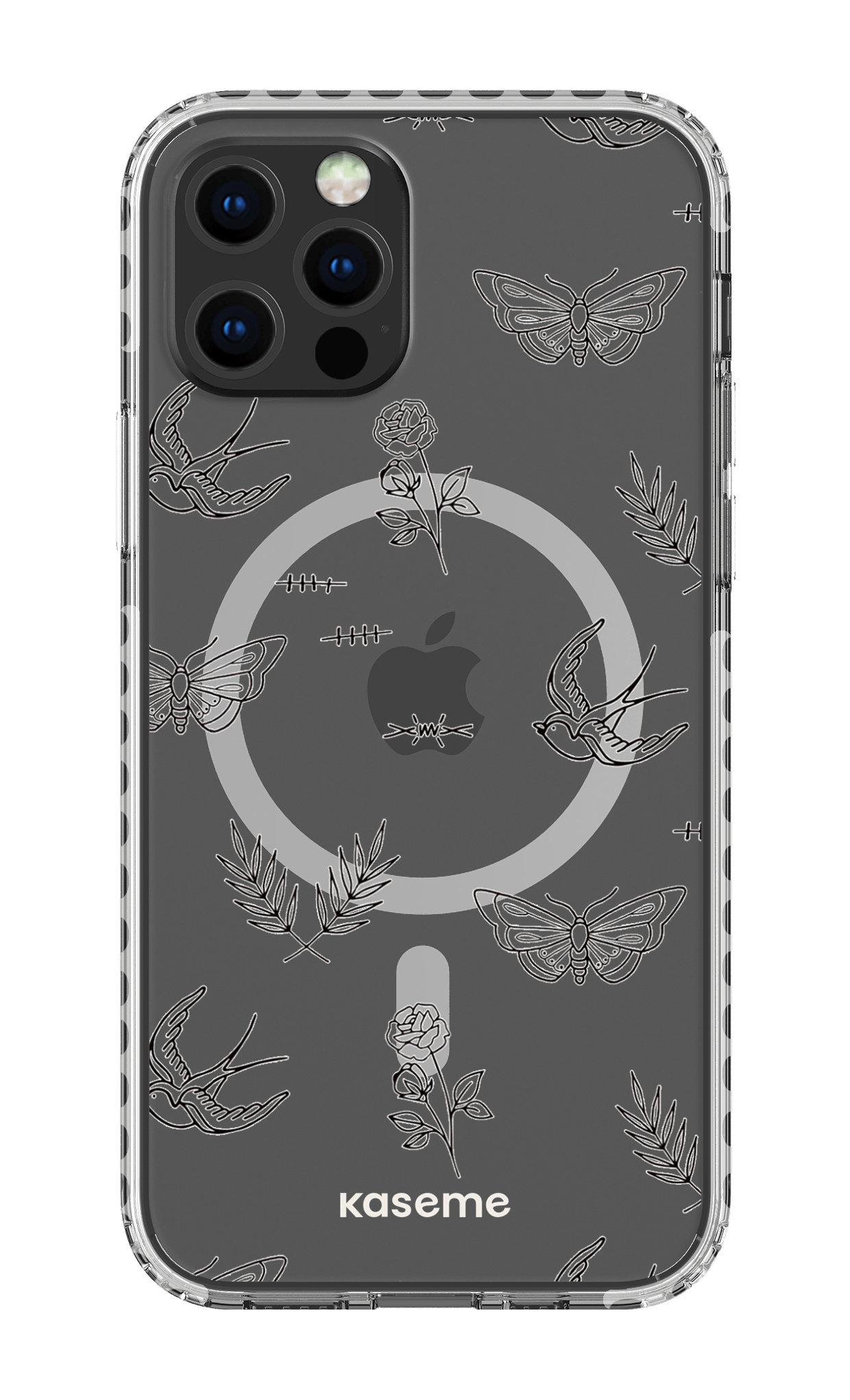 iPhone 12 Pro Clear Case Magsafe - White Ink Clear Case -