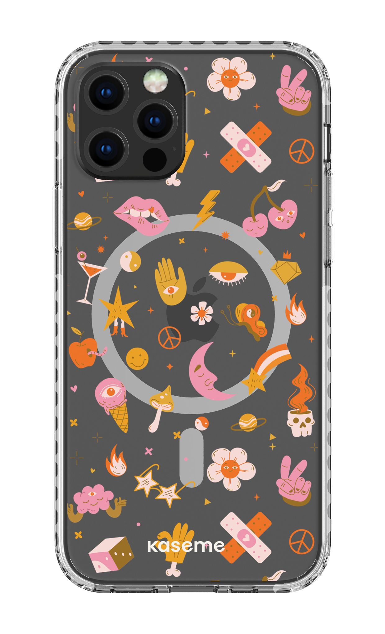 iPhone 12 Pro Clear Case Magsafe - White Psycho Clear Case -