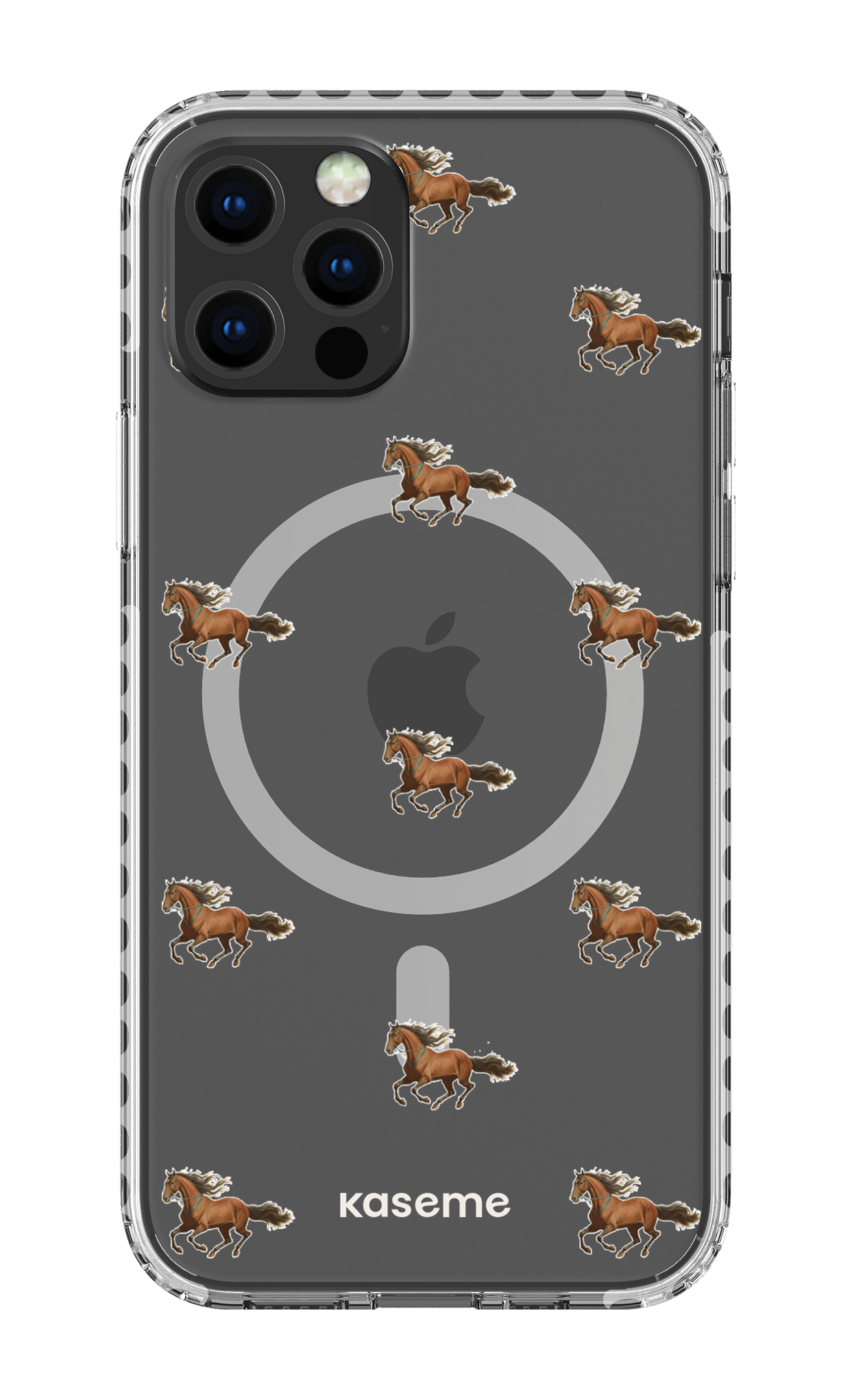 iPhone 12 Pro Clear Case Magsafe - White Saddle Clear Case -