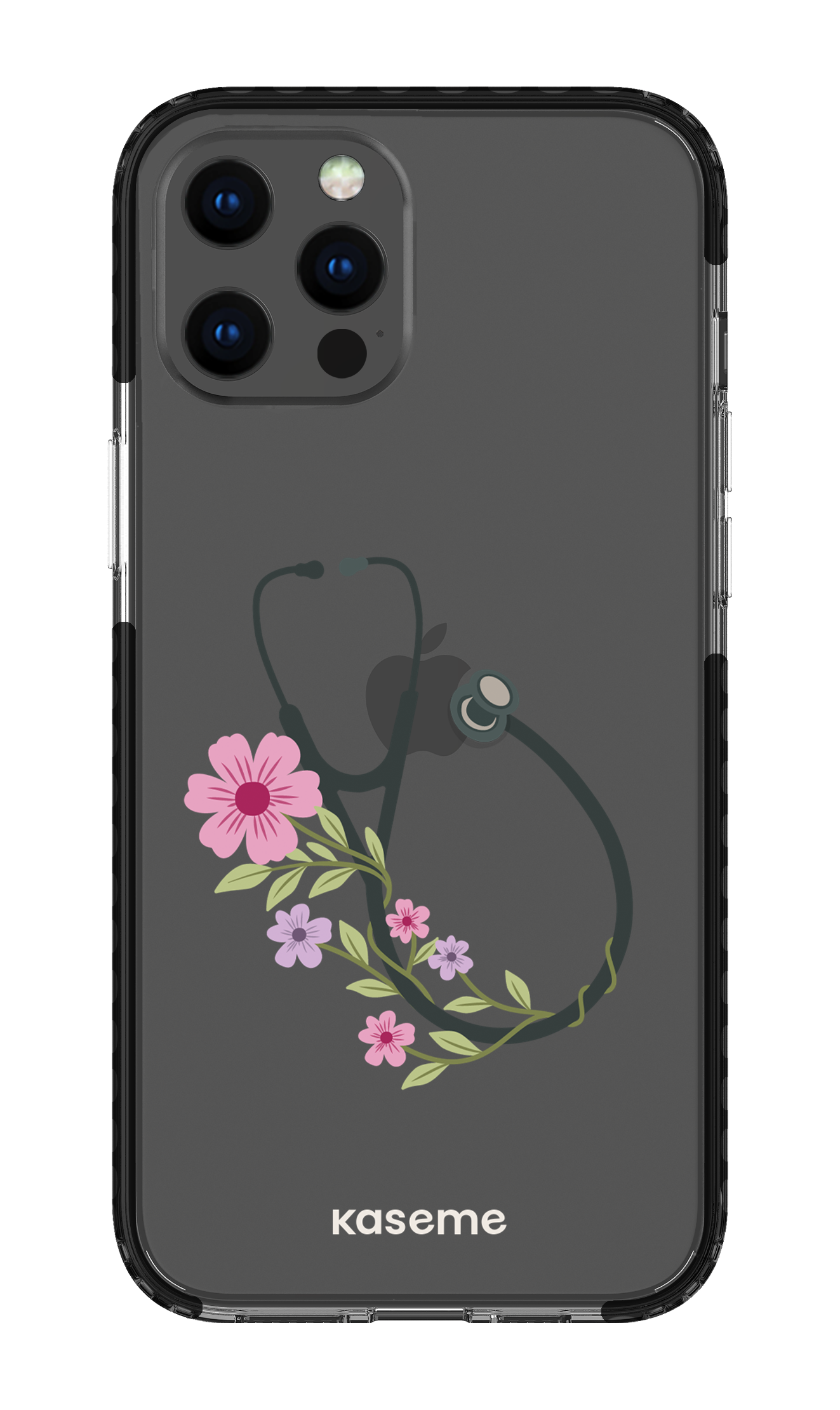 iPhone 12 Pro Max Clear Case - Black Blossom Beat Clear Case -