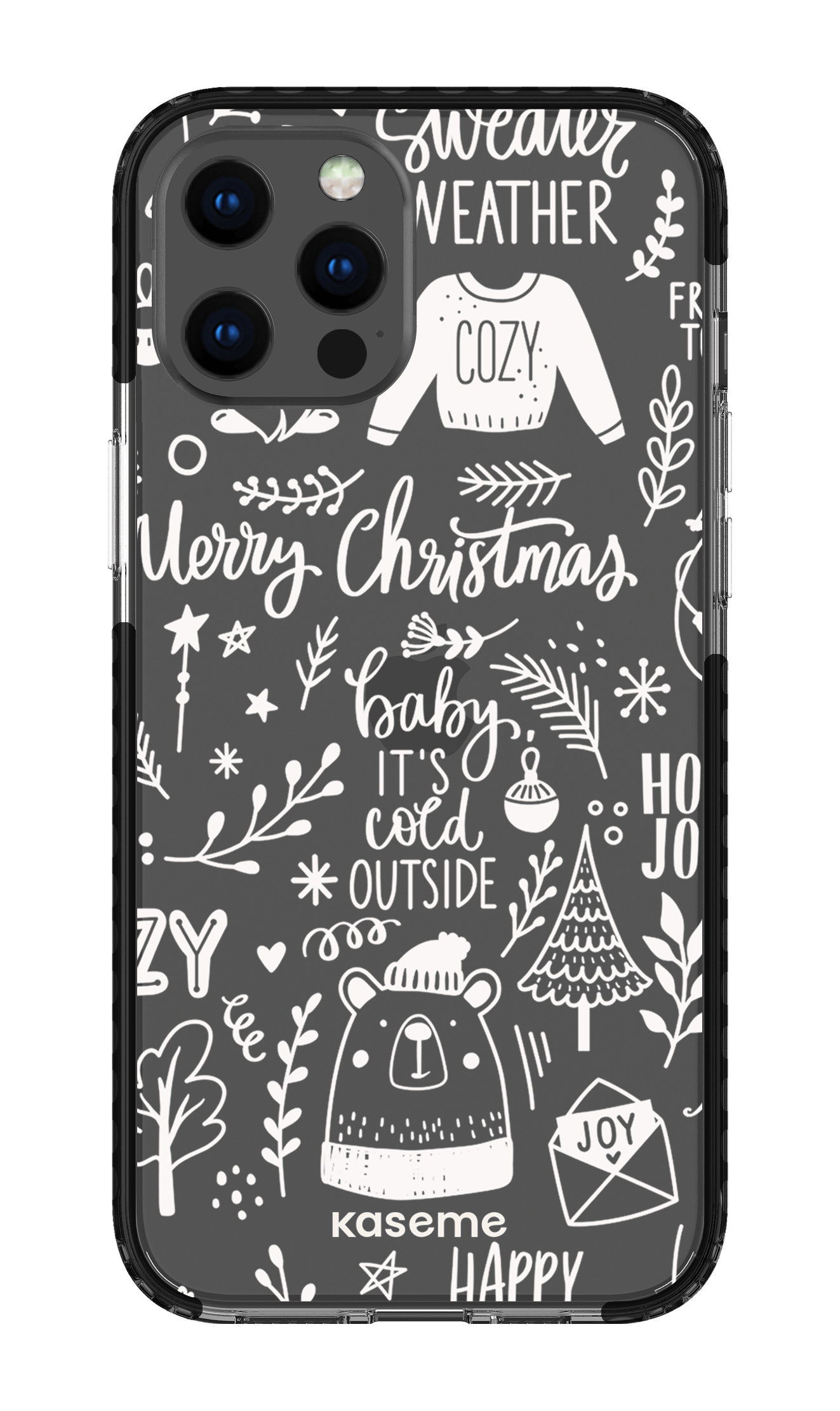 iPhone 12 Pro Max Clear Case - Black Cold Nights Clear Case -