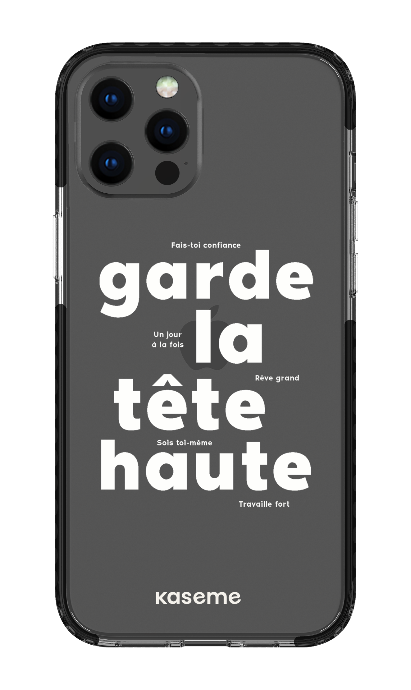 iPhone 12 Pro Max Clear Case - Black État d'esprit Clear Case -