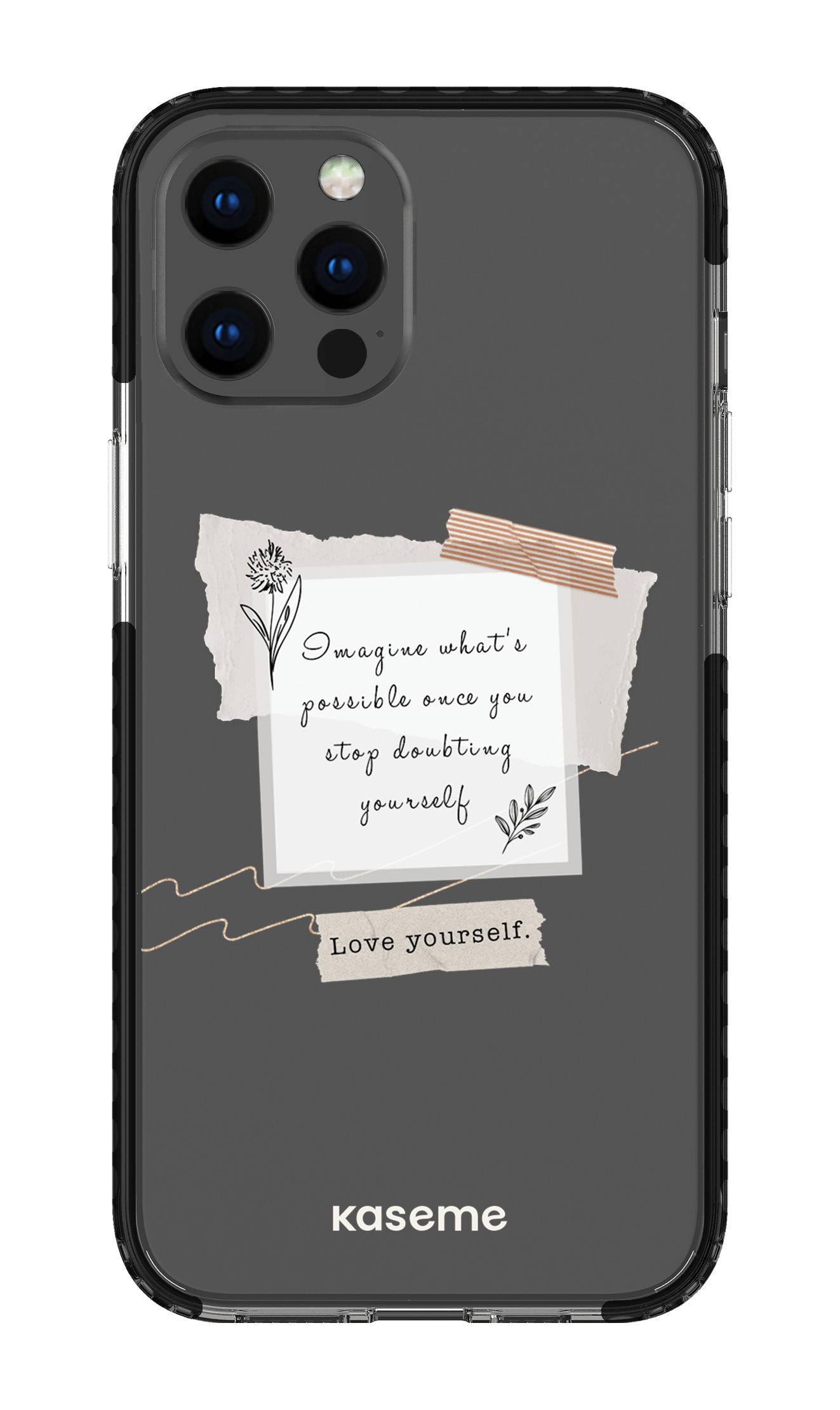 iPhone 12 Pro Max Clear Case - Black Faith Clear Case -