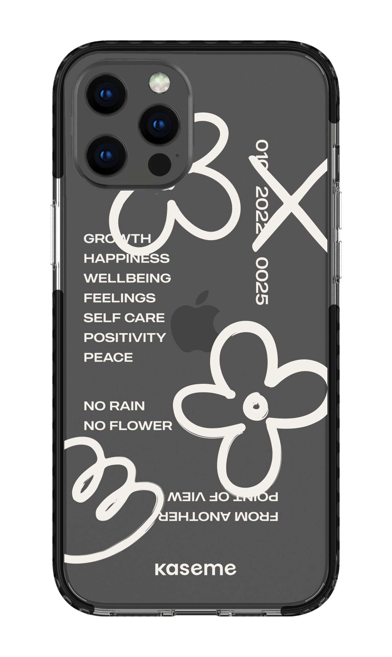 iPhone 12 Pro Max Clear Case - Black Feelings white clear case -