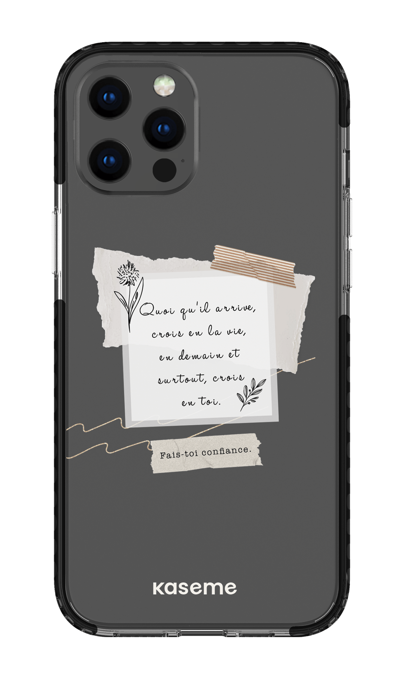 iPhone 12 Pro Max Clear Case - Black Foi Clear Case -