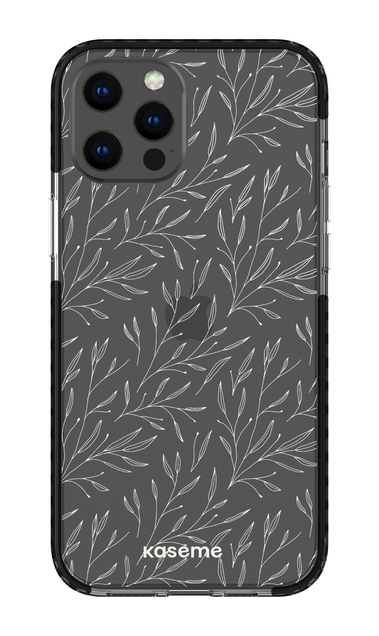 iPhone 12 Pro Max Clear Case - Black Hibiscus Clear Case -