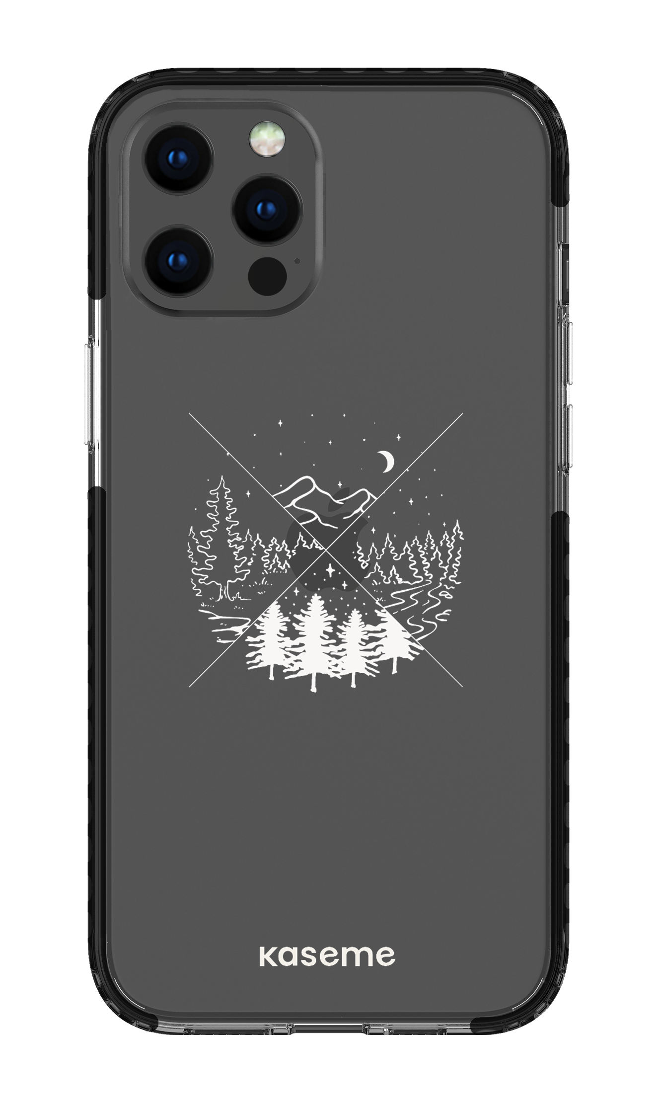 iPhone 12 Pro Max Clear Case - Black Hike Clear Case -