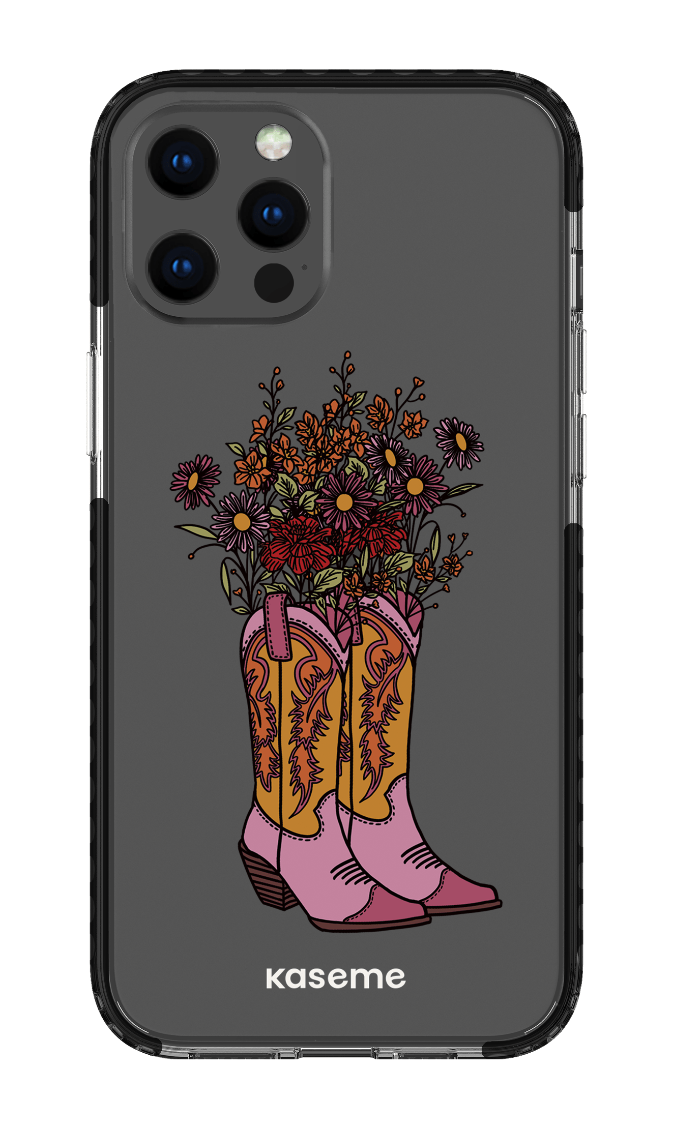 iPhone 12 Pro Max Clear Case - Black Howdy Clear Case -