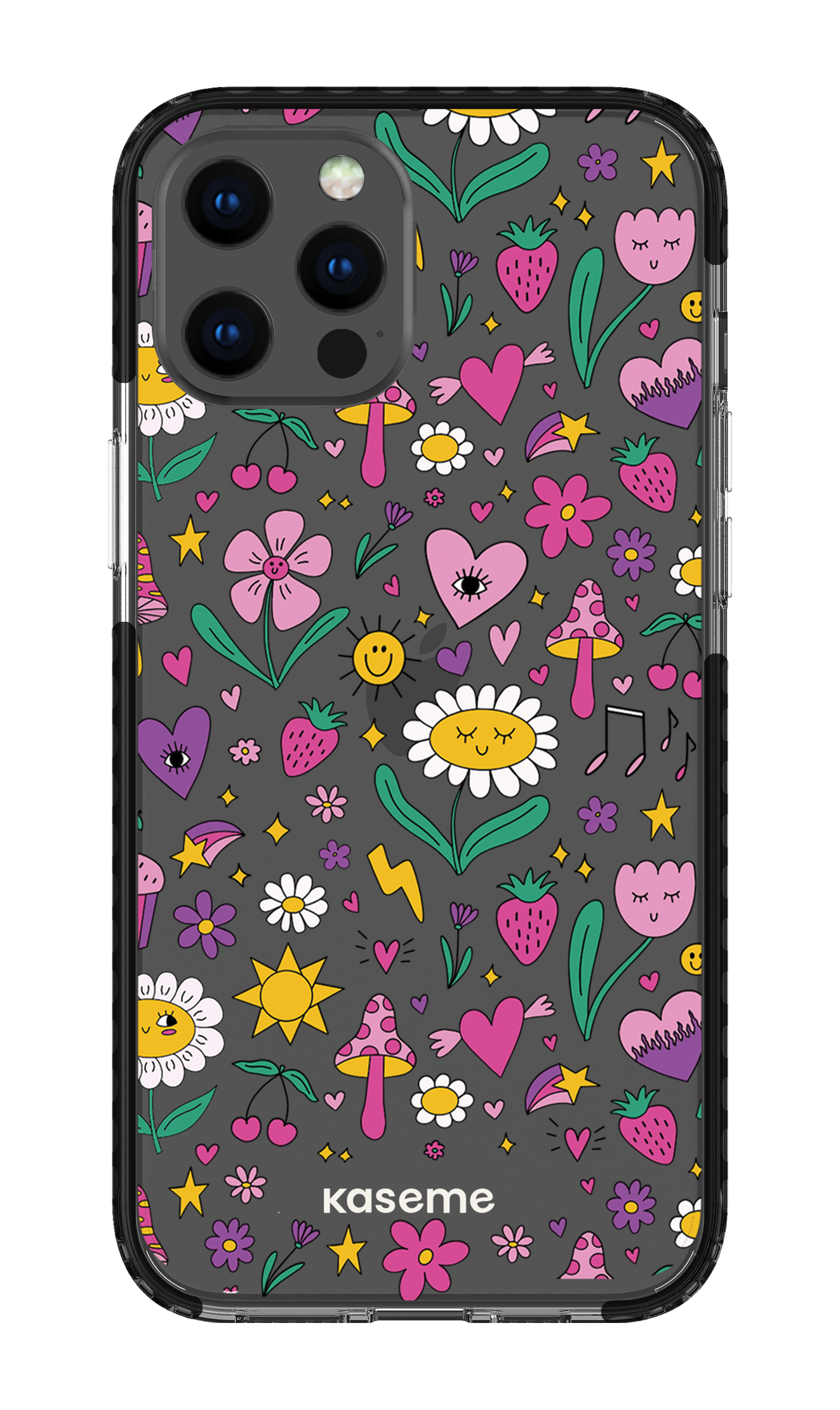 iPhone 12 Pro Max Clear Case - Black Hypnotize Clear Case -