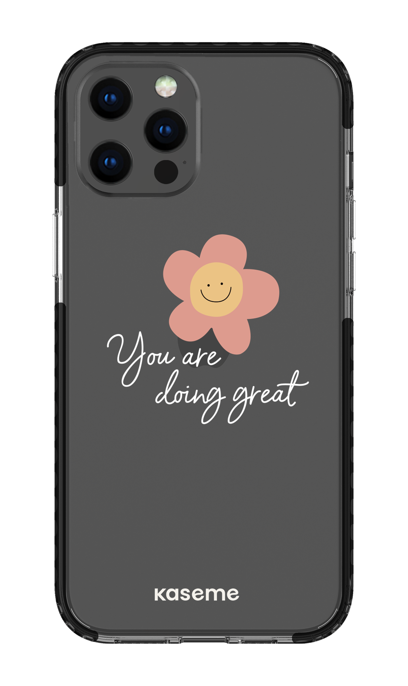 iPhone 12 Pro Max Clear Case - Black Keep going Clear Case -