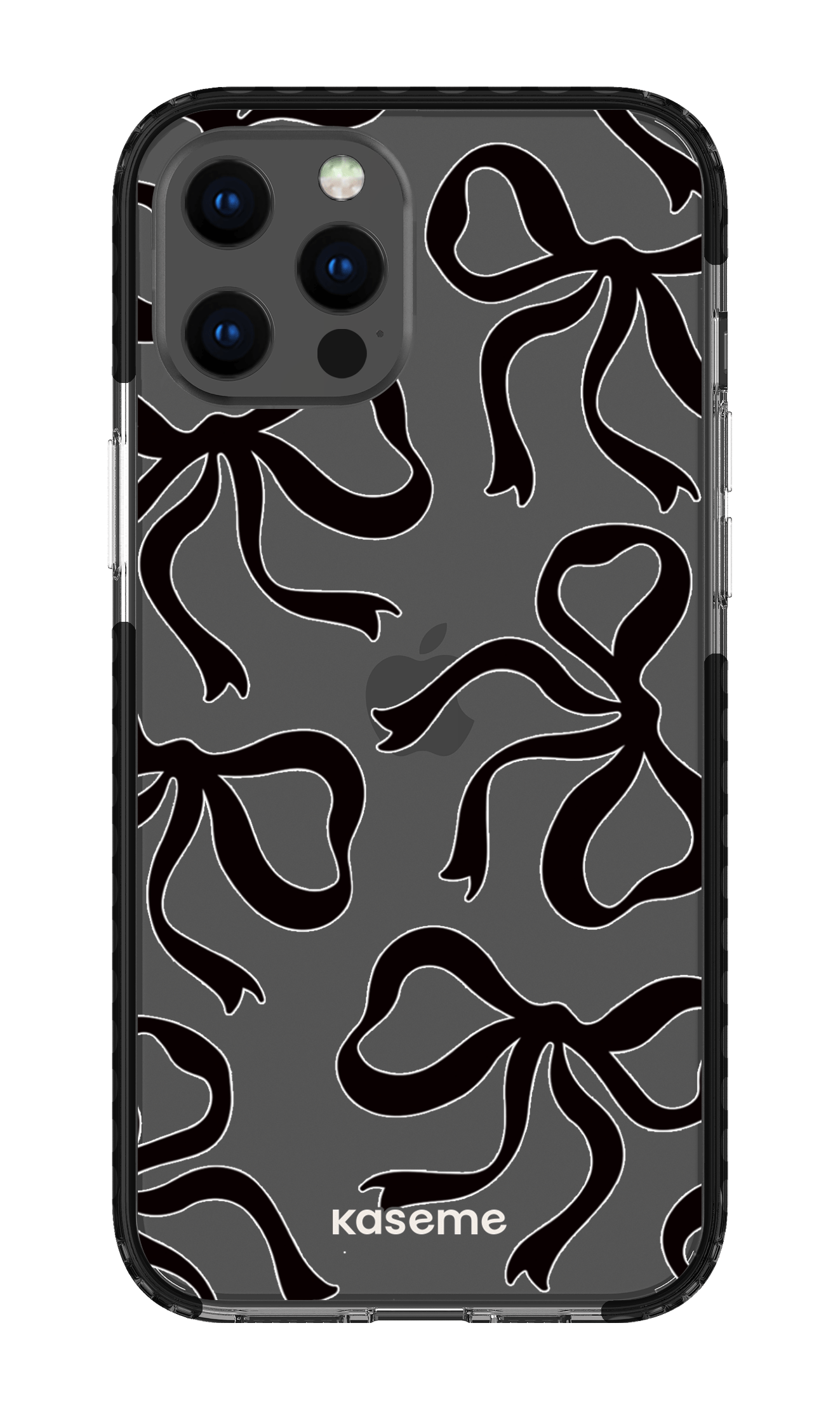 iPhone 12 Pro Max Clear Case - Black Lace Black Clear Case -