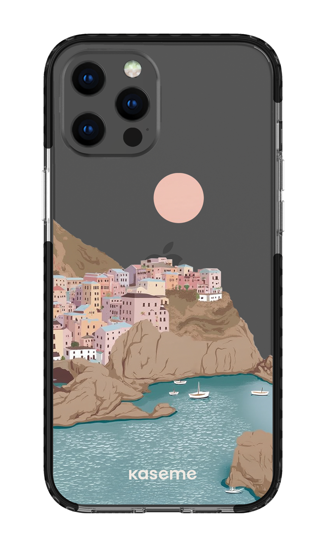 iPhone 12 Pro Max Clear Case - Black Mediterrana Clear Case -