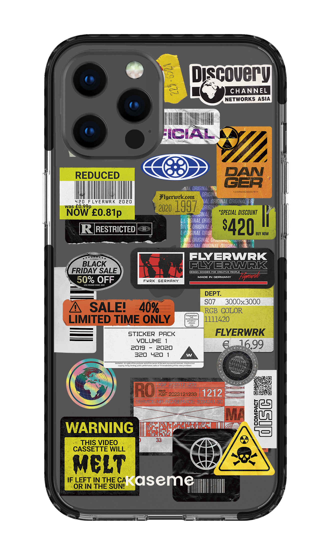 iPhone 12 Pro Max Clear Case - Black Melt Clear Case -