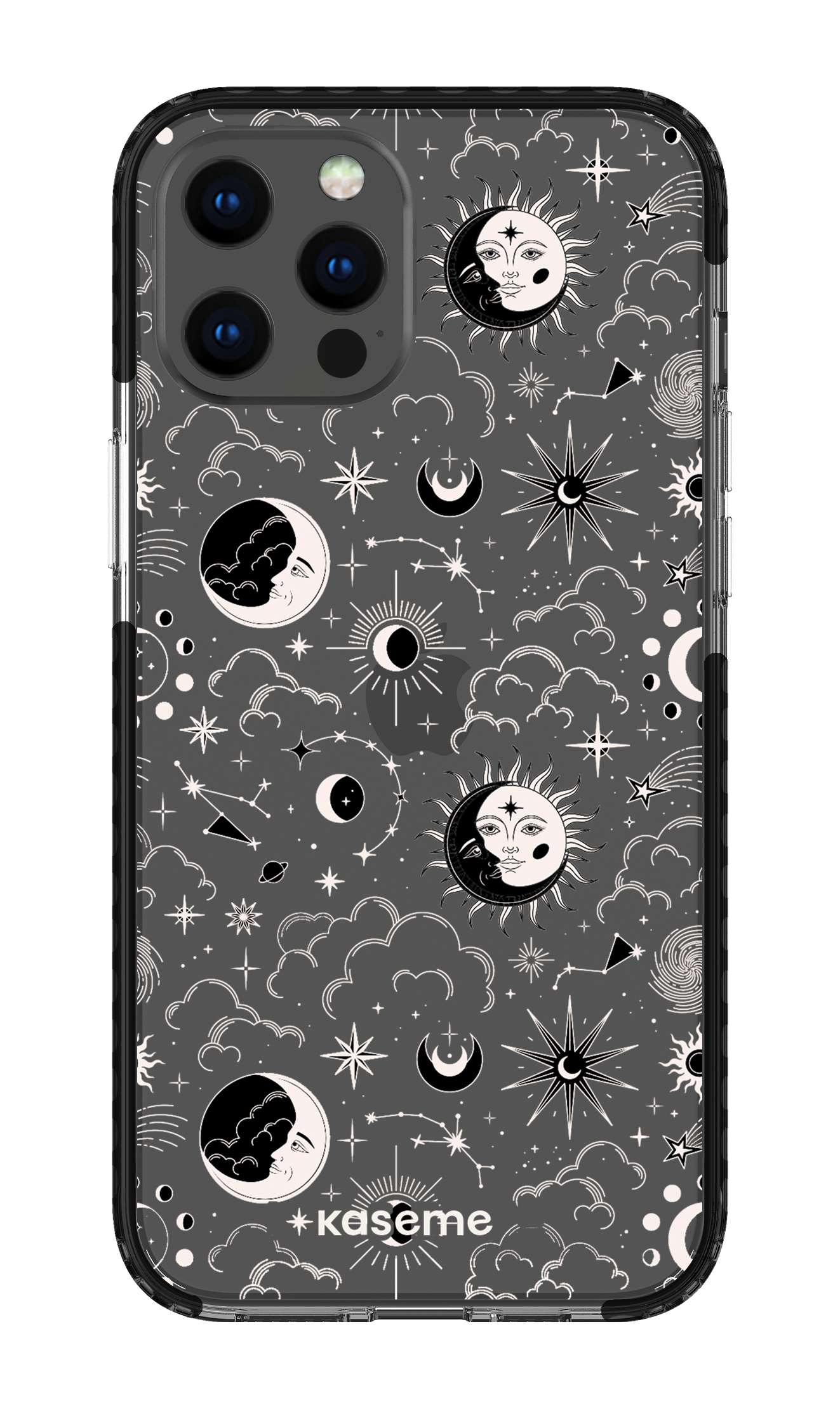 iPhone 12 Pro Max Clear Case - Black Milky Way White Clear Case -