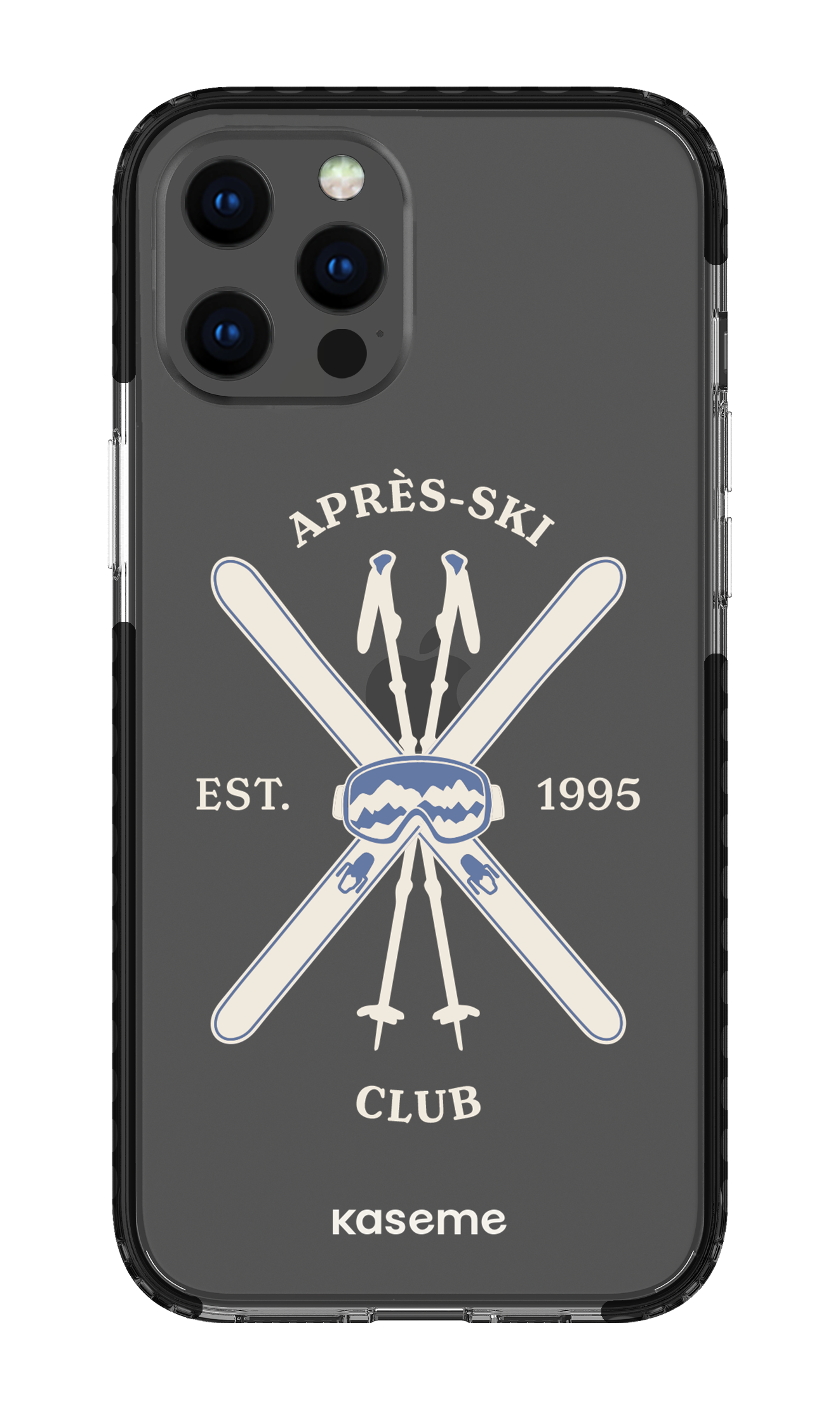 iPhone 12 Pro Max Clear Case - Black Off-Track Clear Case -