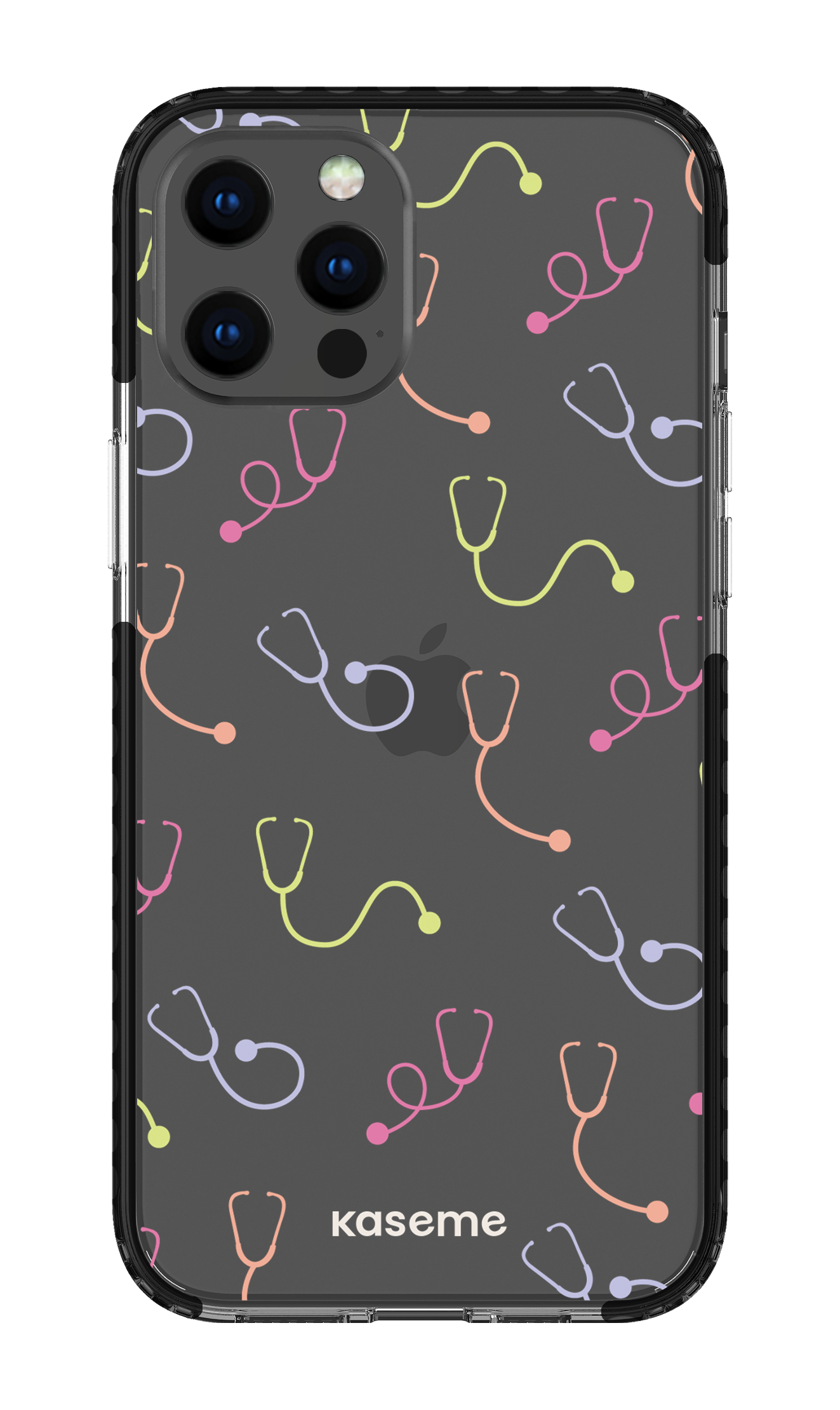 iPhone 12 Pro Max Clear Case - Black Pulse Clear Case -