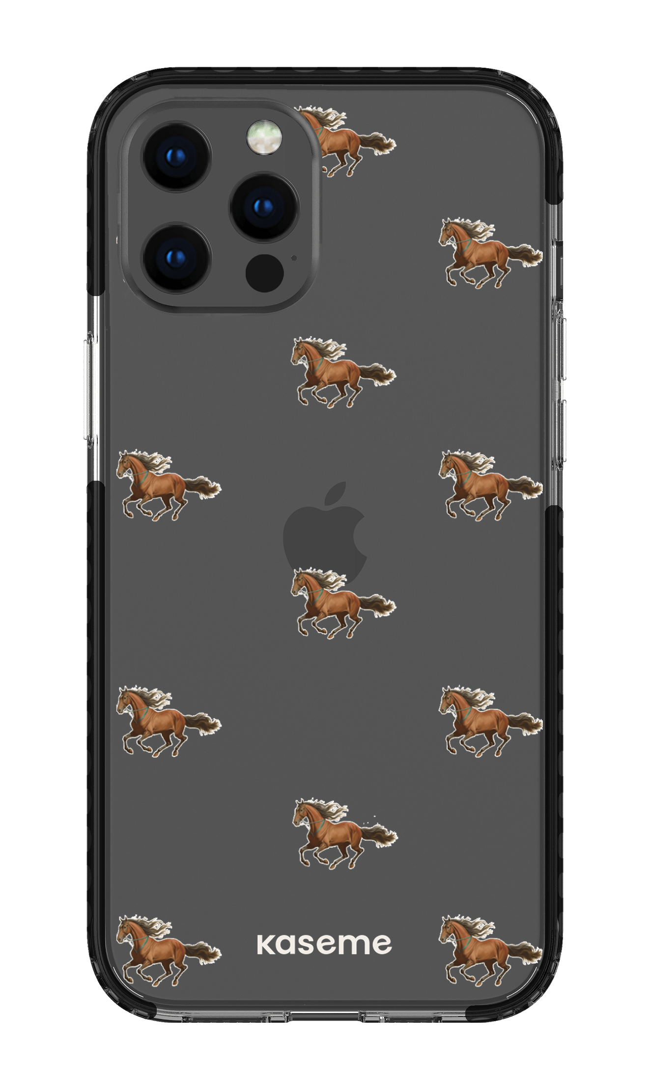 iPhone 12 Pro Max Clear Case - Black Saddle Clear Case -