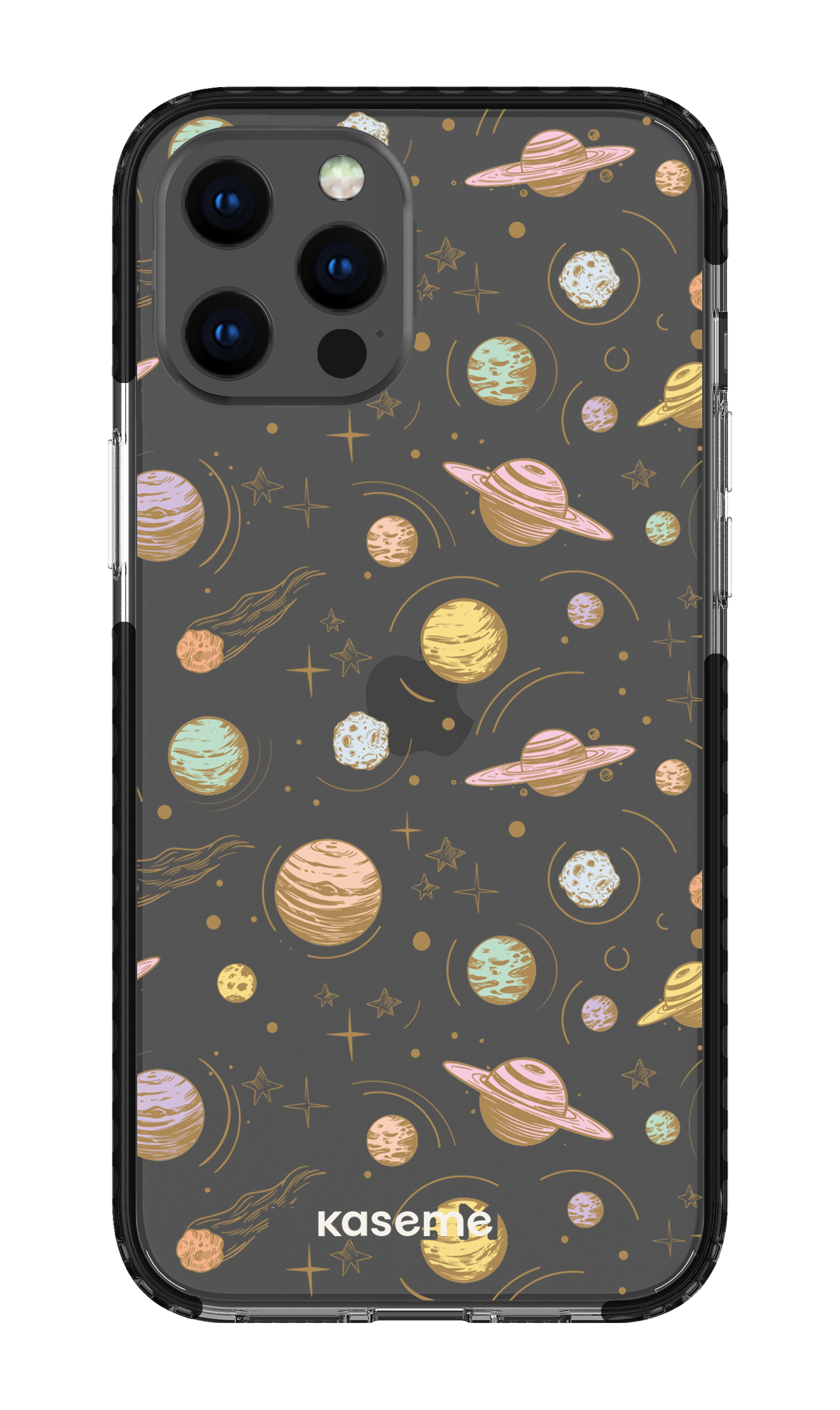 iPhone 12 Pro Max Clear Case - Black Solar Clear Case -