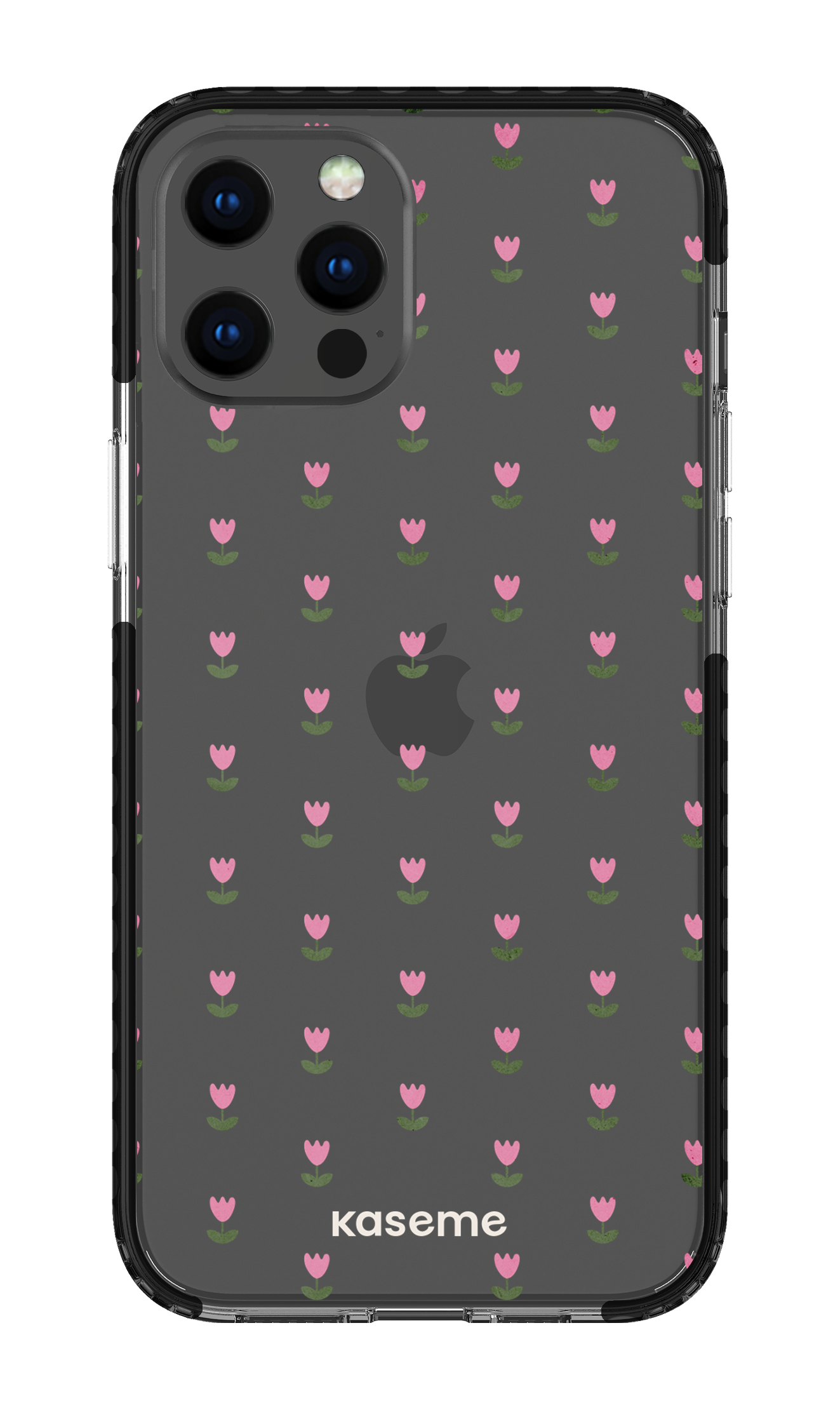 iPhone 12 Pro Max Clear Case - Black Triumph Pink Clear Case -