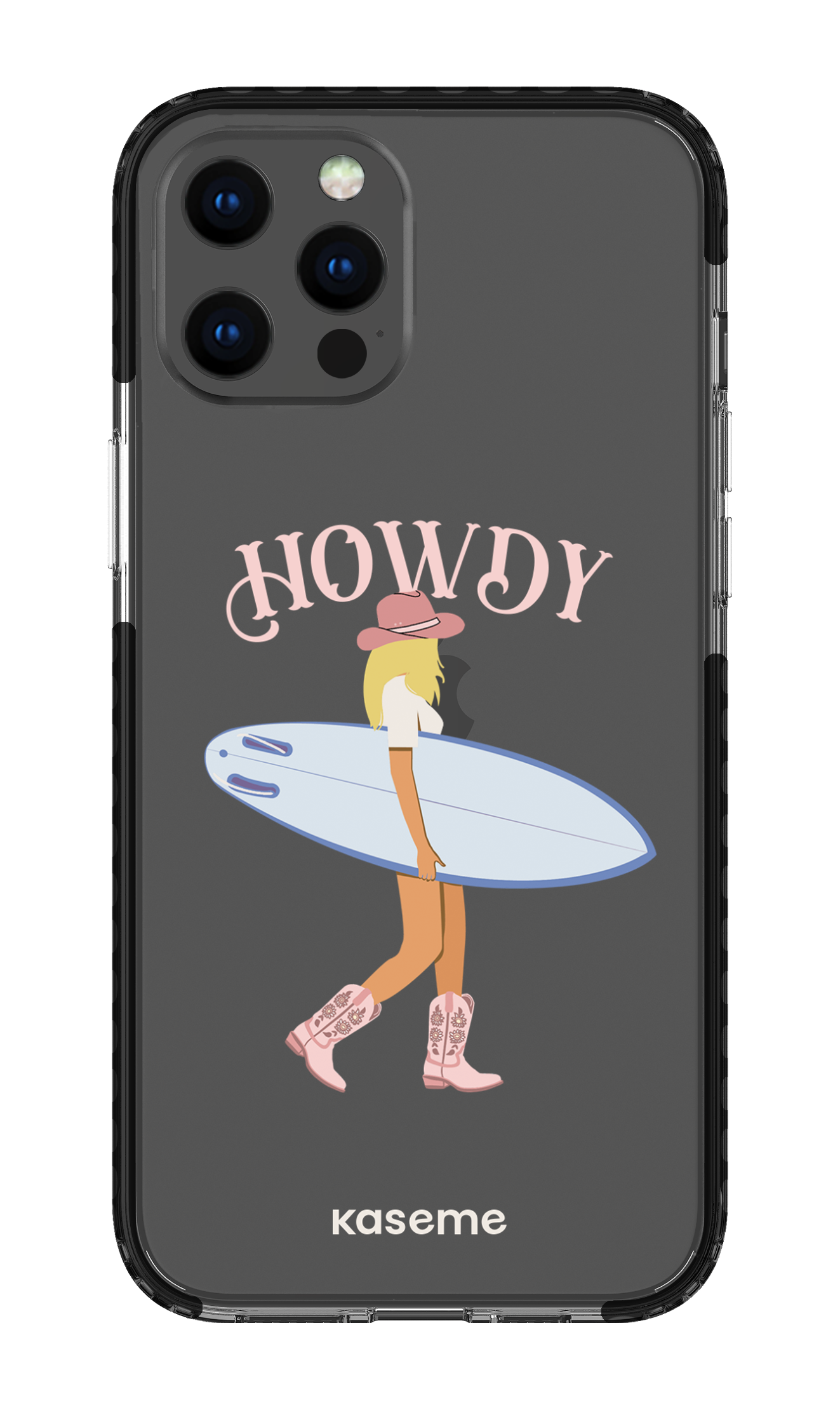 iPhone 12 Pro Max Clear Case - Black Westsea Pink Clear Case -