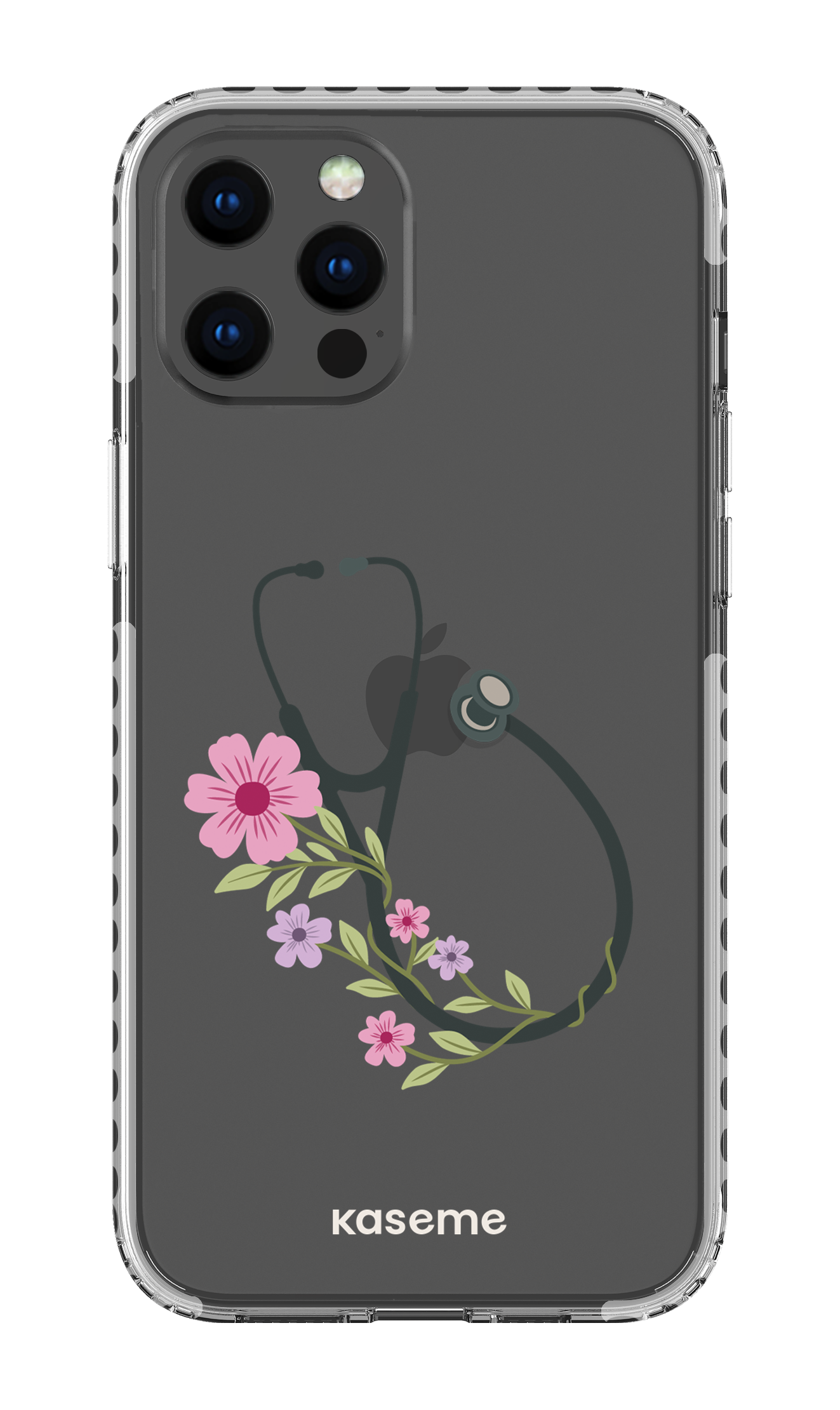 iPhone 12 Pro Max Clear Case - White Blossom Beat Clear Case -